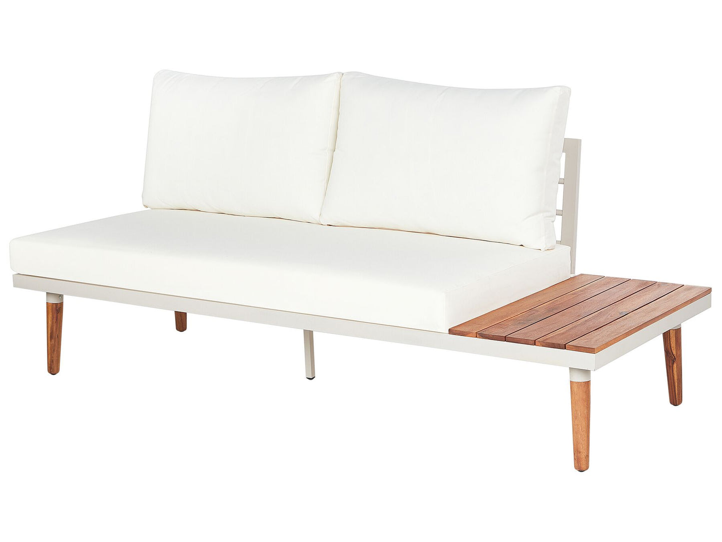 Garden Corner Sofa with Table 5 Seater CORATO Acacia Wood Off-White