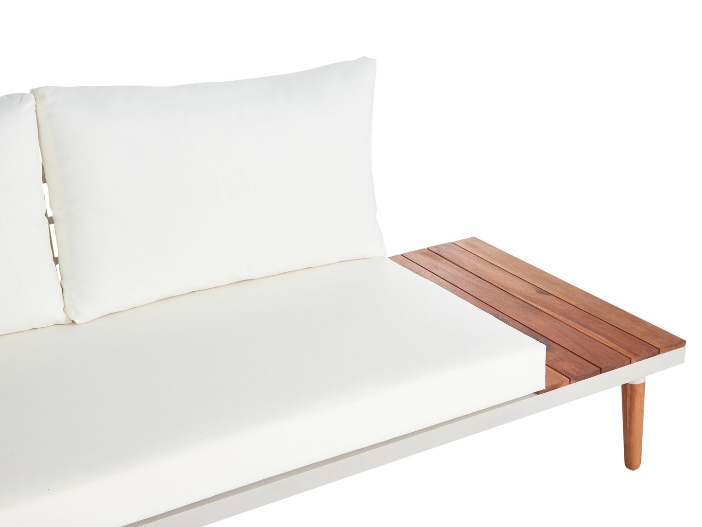 Garden Corner Sofa with Table 5 Seater CORATO Acacia Wood Off-White