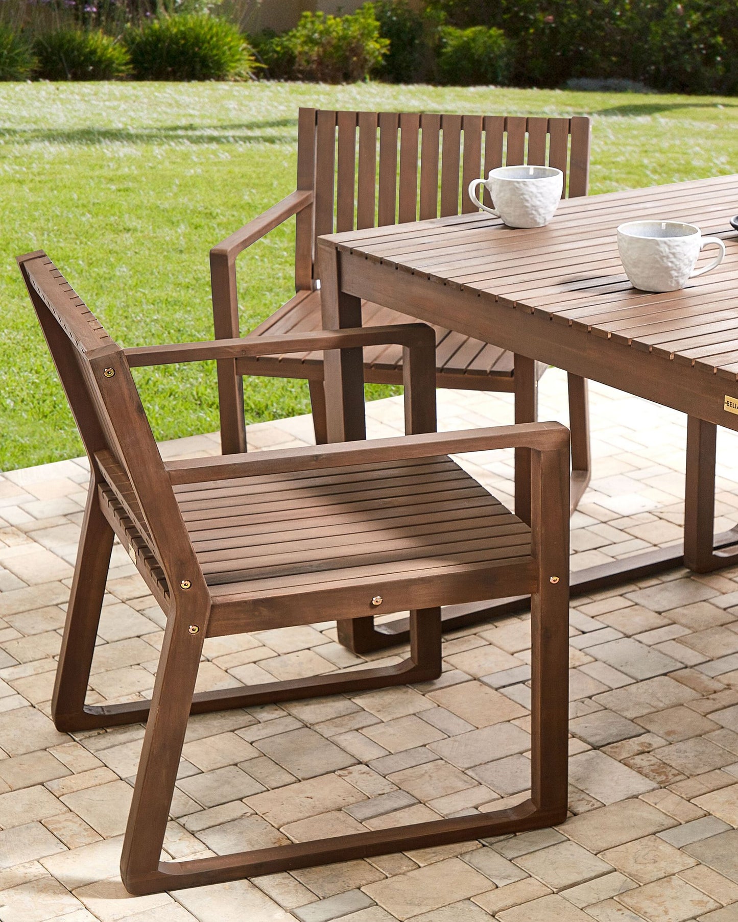 Garden Chair SASSARI Acacia Wood Dark Brown