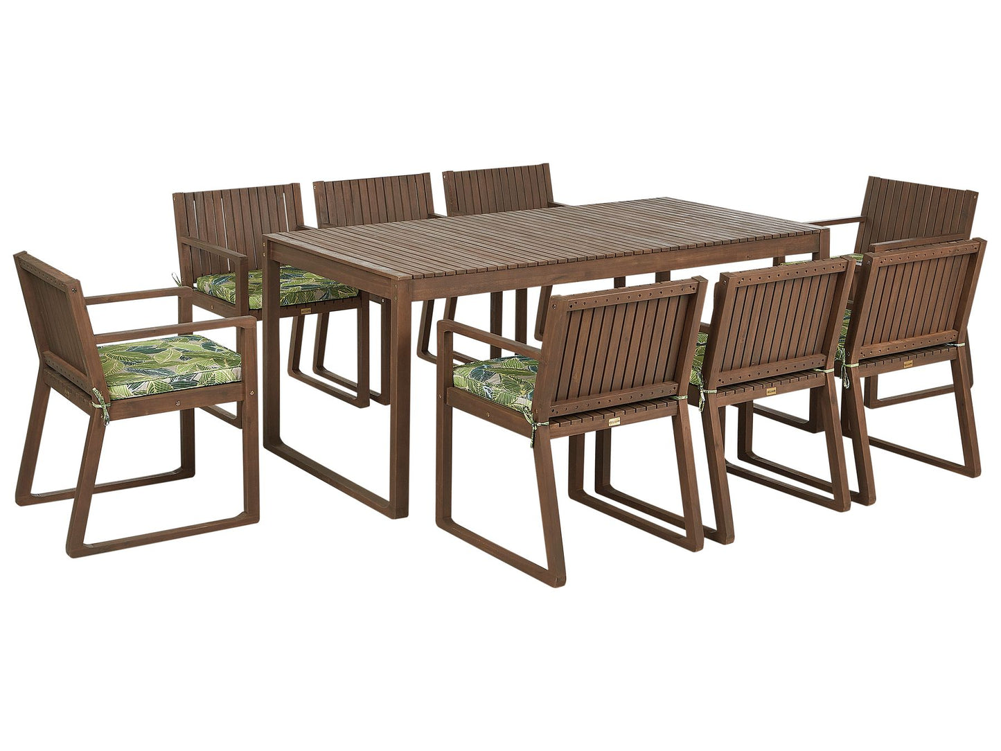 Garden Dining Set 8 Seater SASSARI with Cushions Acacia Wood Light Green