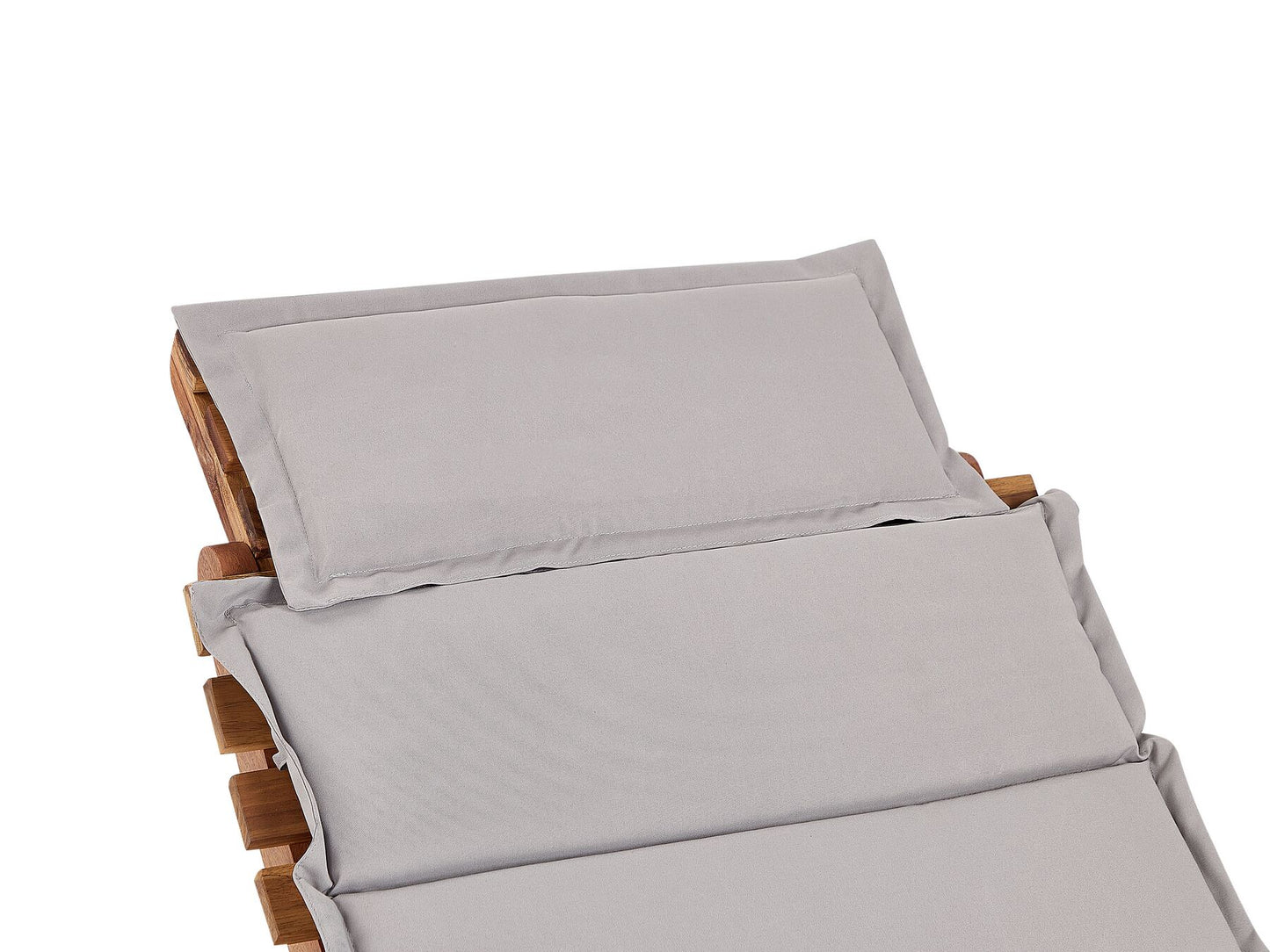 Sun Lounger with Cushion LUINO Acacia Wood Grey