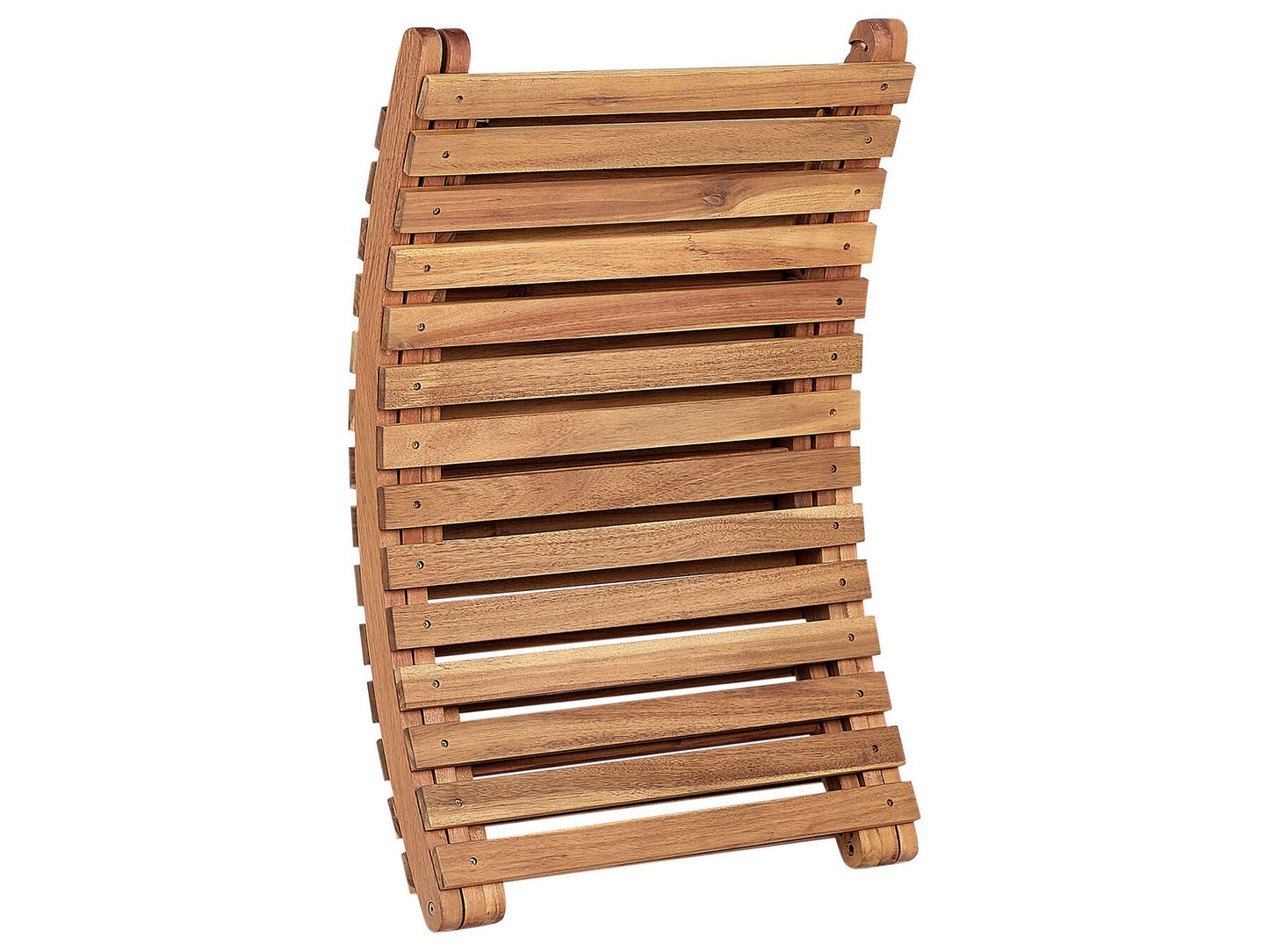 Sun Lounger with Cushion LUINO Acacia Wood Off-White