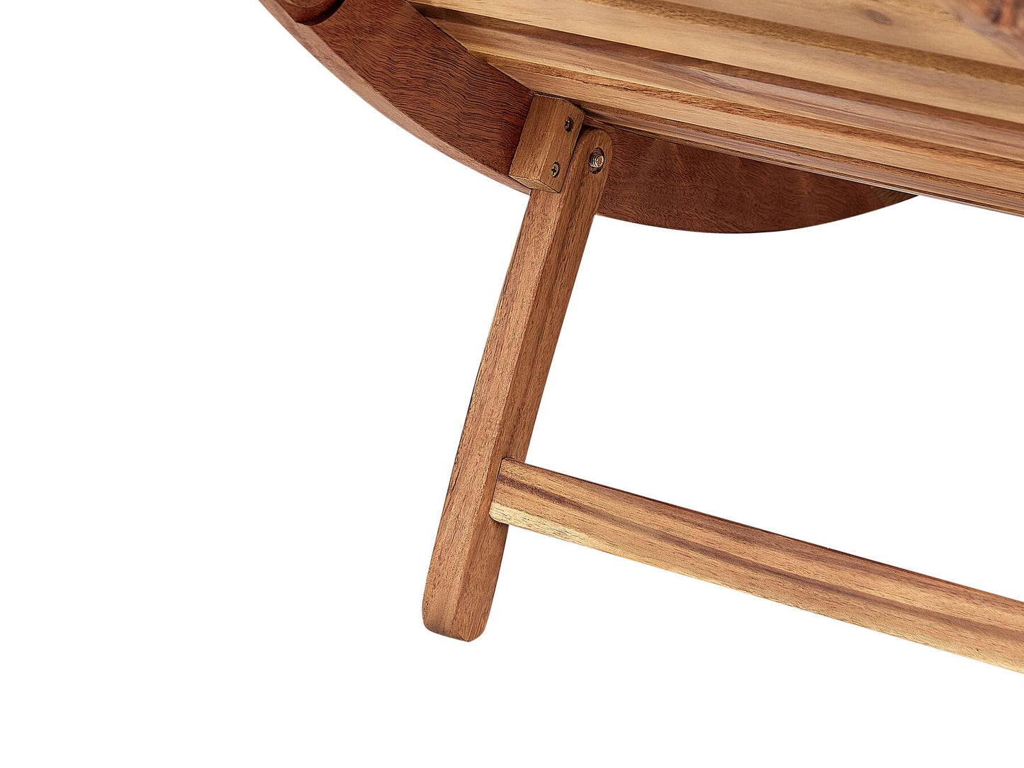 Sun Lounger with Cushion LUINO Acacia Wood Off-White