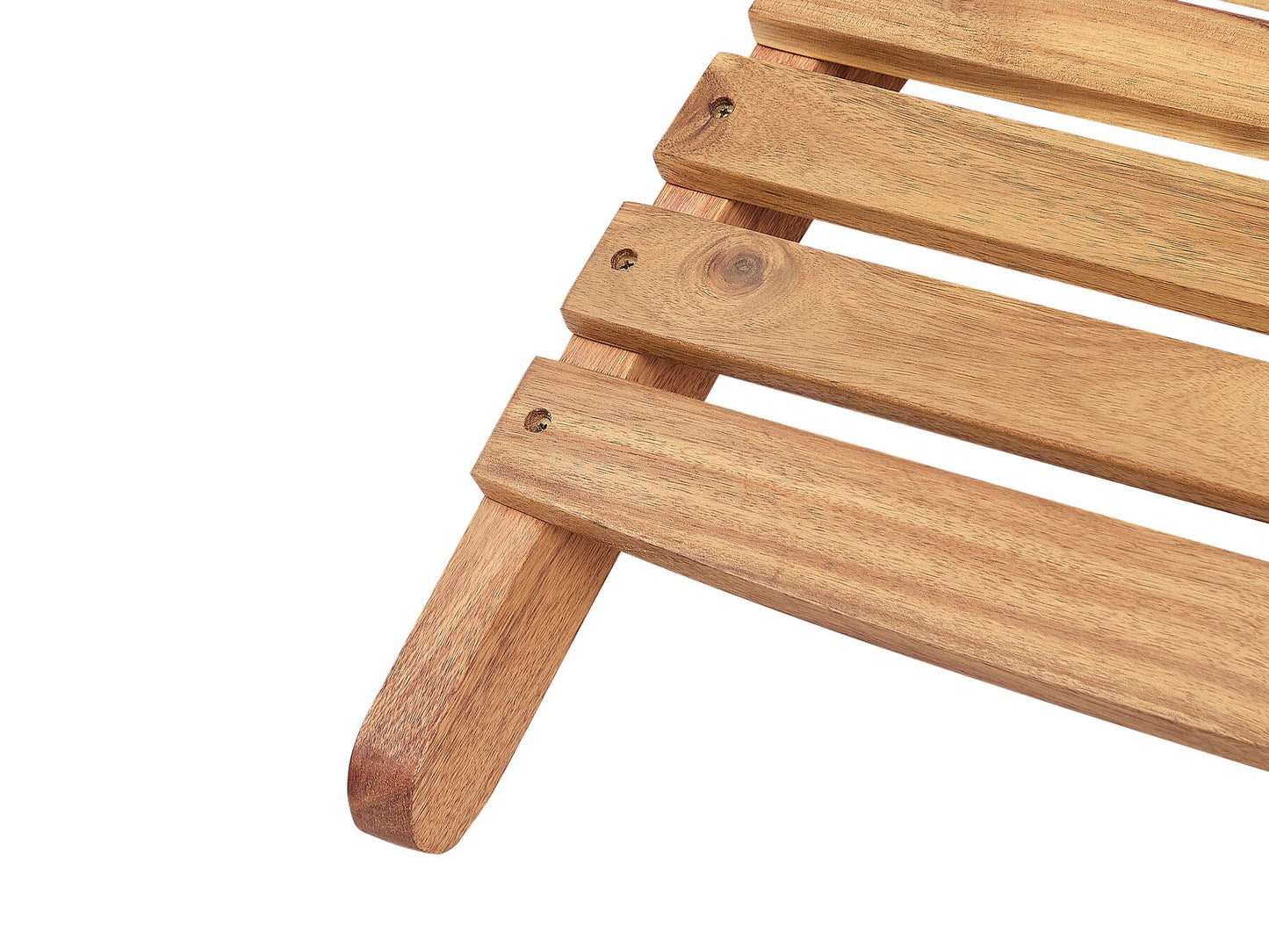 Sun Lounger with Cushion LUINO Acacia Wood Off-White
