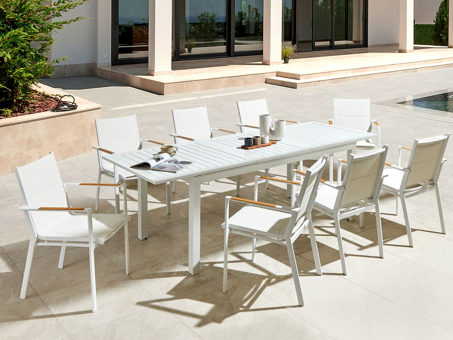 Set of 6 Garden Chairs BUSSETO Metal White