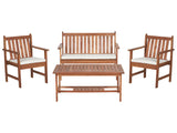 Garden Lounge Set with Table 4 Seater ALTIDONA Acacia Wood Off-White
