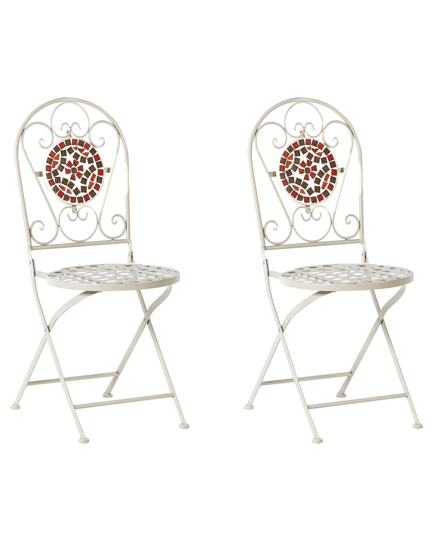Set of 2 Garden Chairs SPELLO Metal White