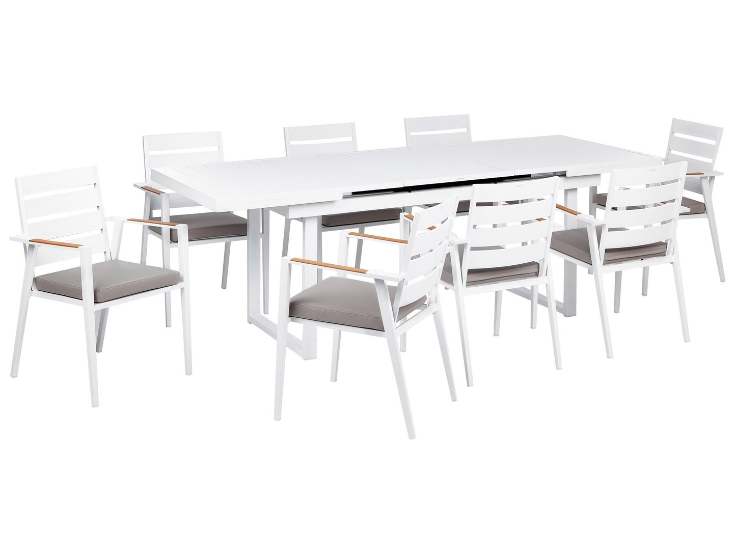 Garden Dining Set 8 Seater VALCANETTO/TAVIANO with Cushions Metal Grey