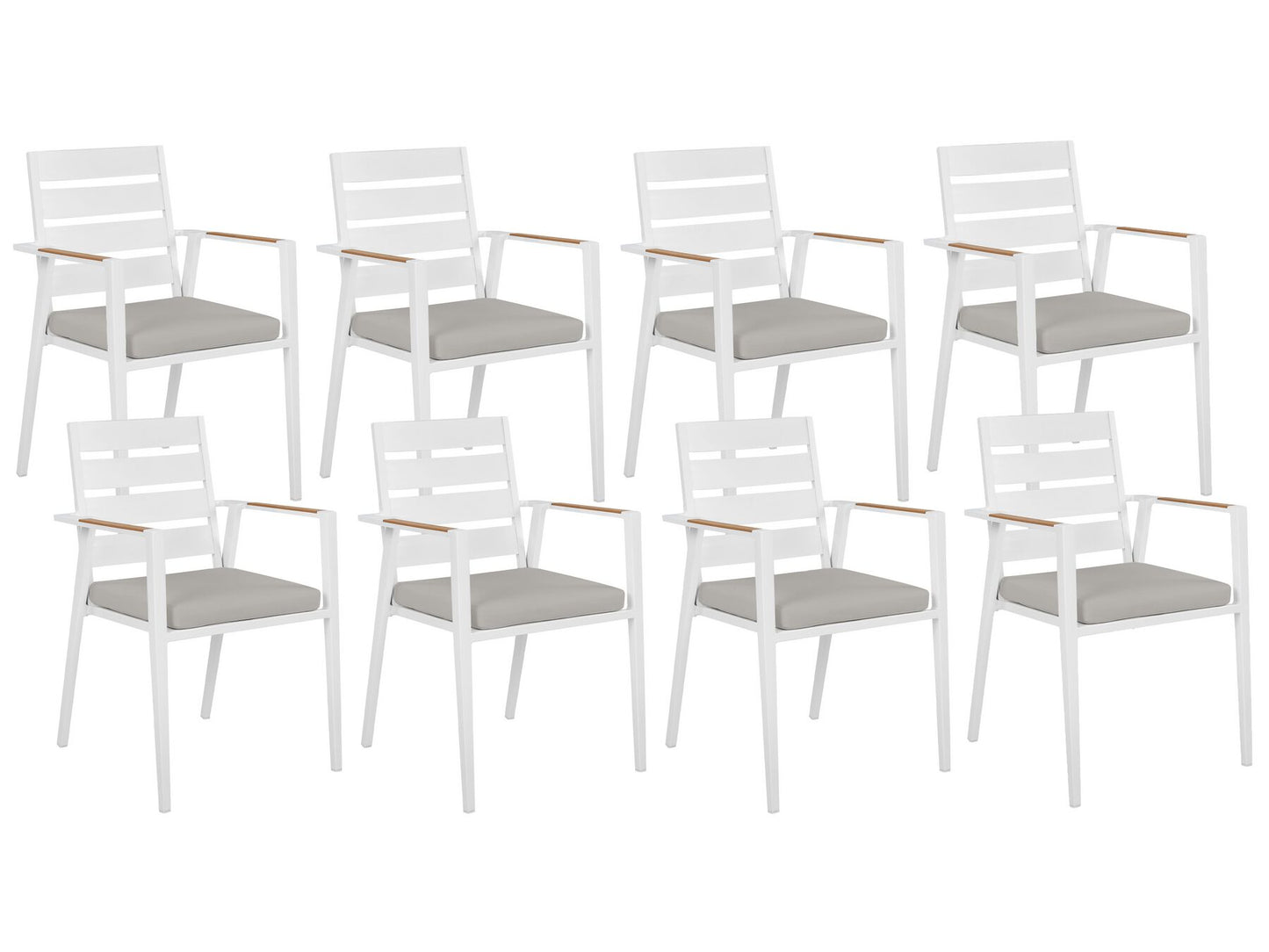 Garden Dining Set 8 Seater VALCANETTO/TAVIANO with Cushions Metal Grey
