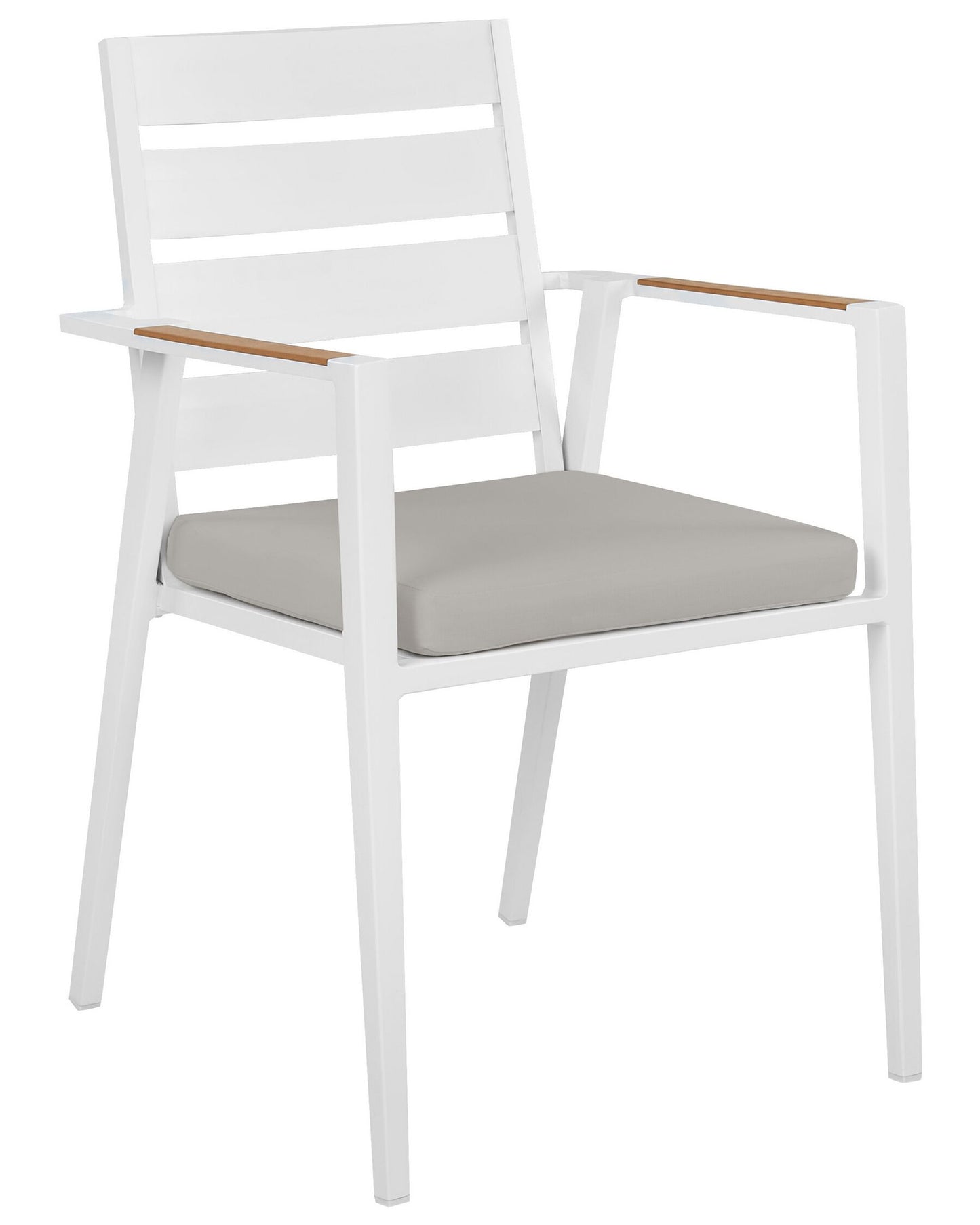 Set of 4 Garden Chairs with Cushions TAVIANO Metal Grey