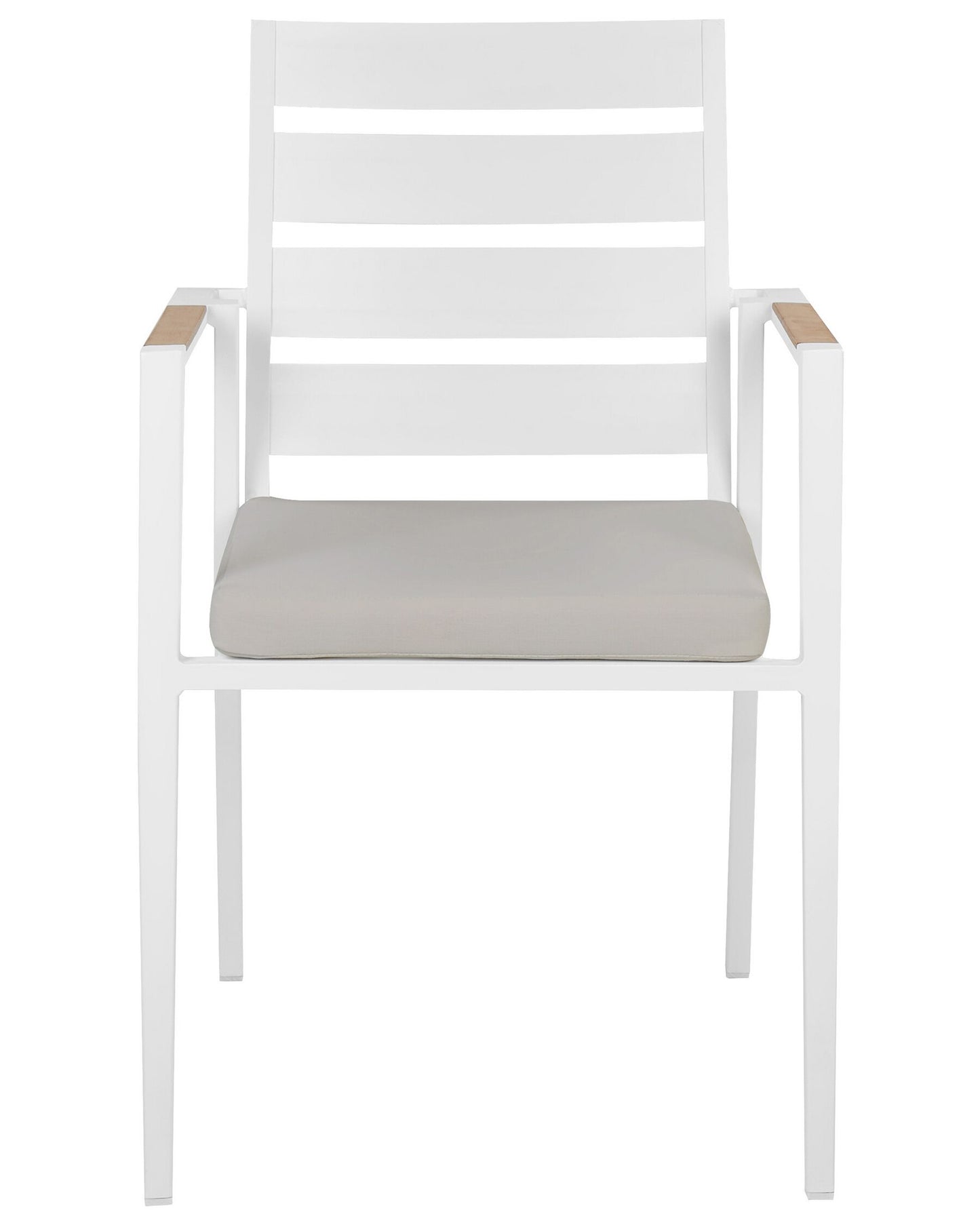 Set of 4 Garden Chairs with Cushions TAVIANO Metal Grey