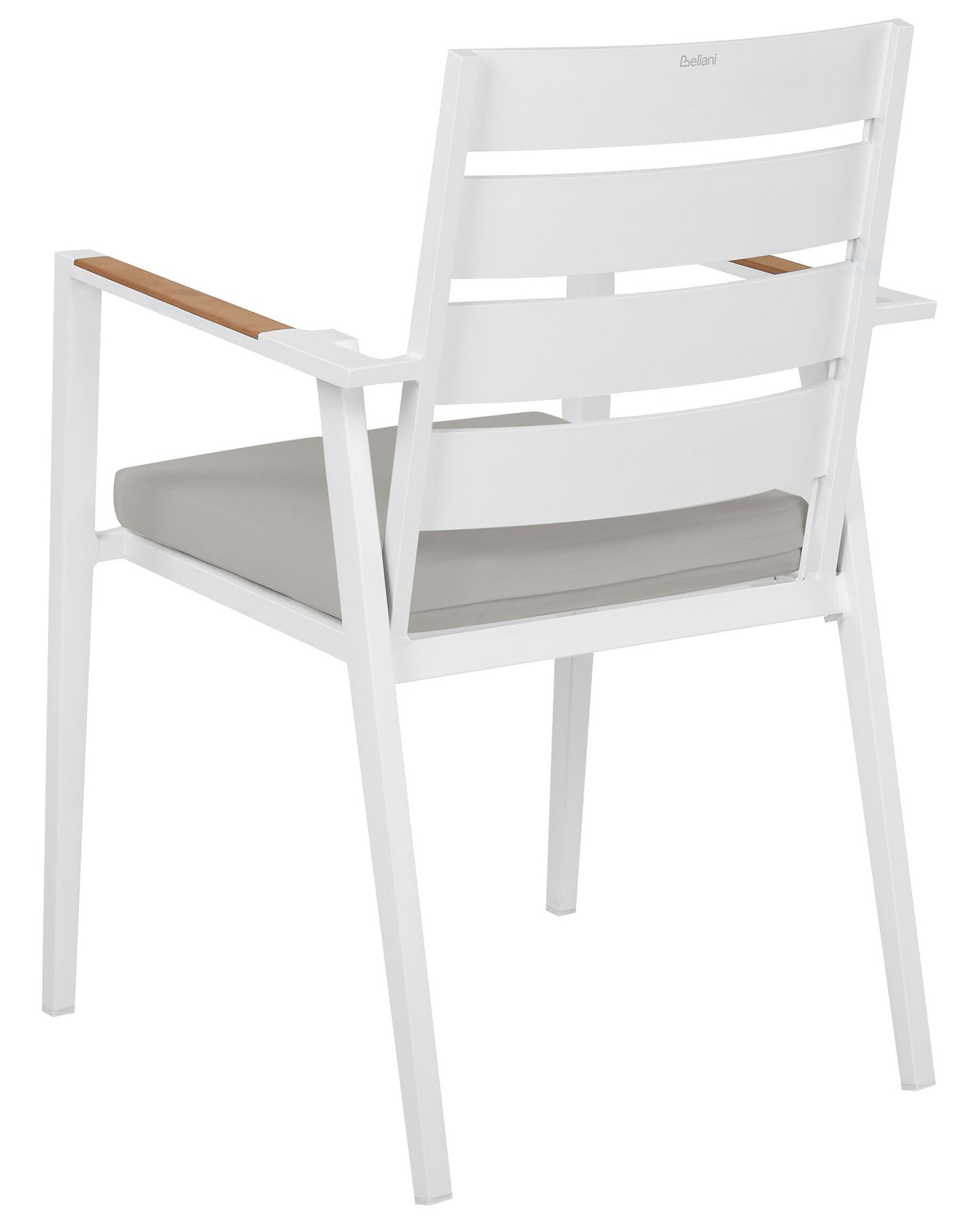 Set of 4 Garden Chairs with Cushions TAVIANO Metal Grey
