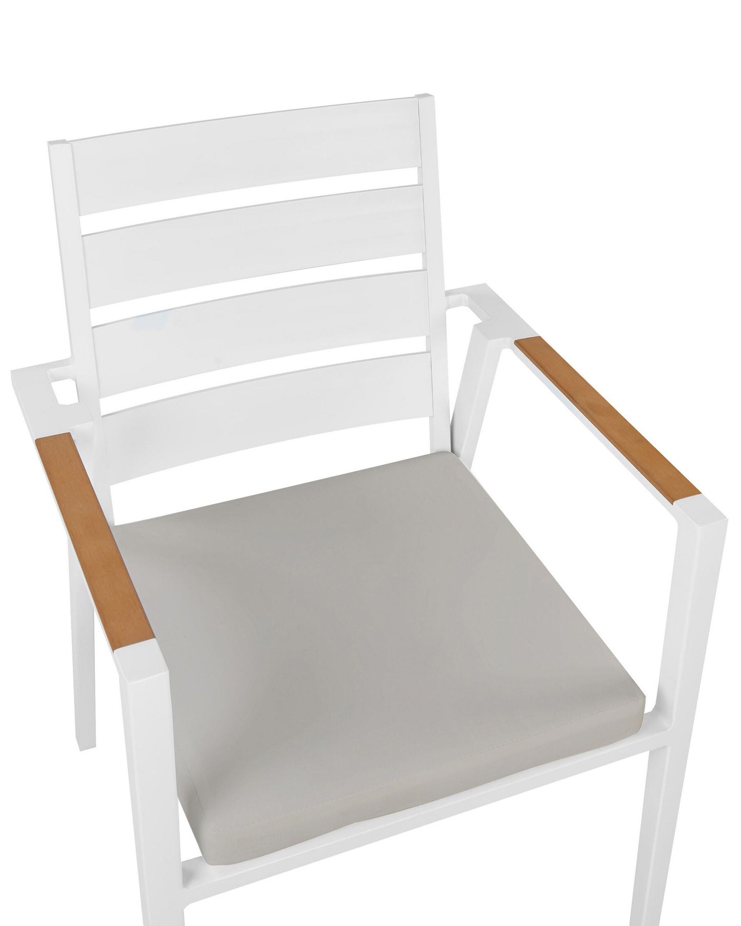 Set of 4 Garden Chairs with Cushions TAVIANO Metal Grey