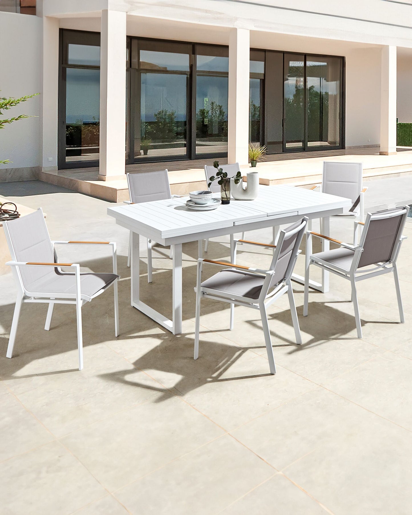 Set of 6 Garden Chairs BUSSETO Metal Grey