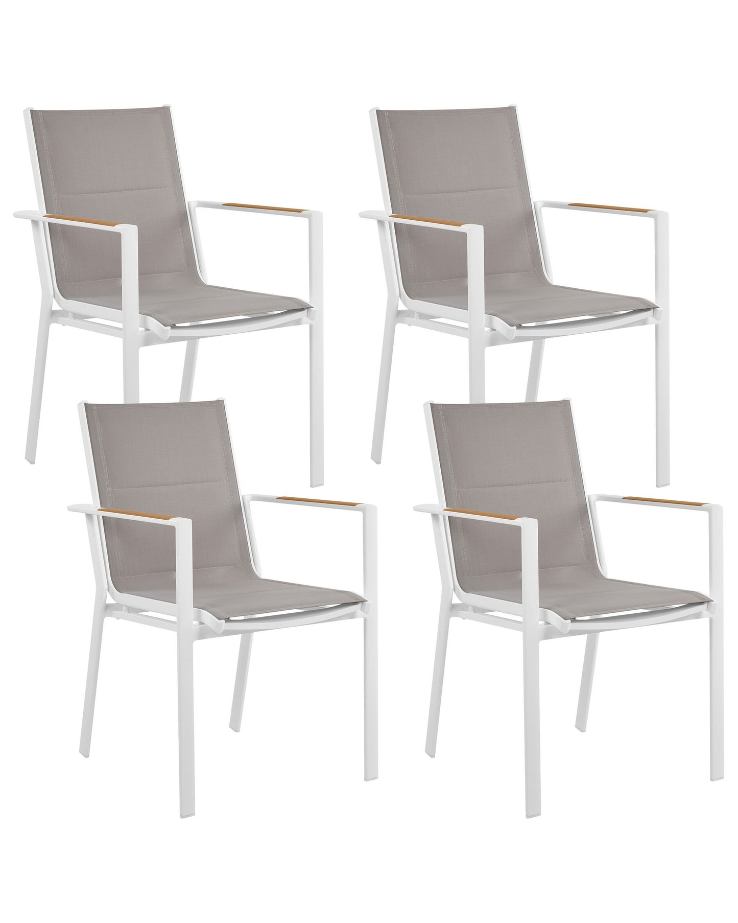 Set of 4 Garden Chairs BUSSETO Metal Grey