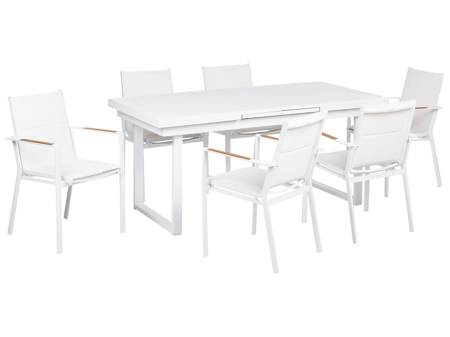 Garden Dining Set 6 Seater VALCANETTO/BUSSETO Metal White