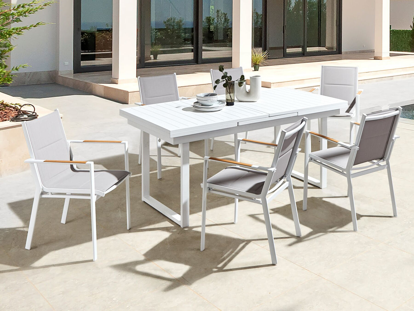 Garden Dining Set 6 Seater VALCANETTO/BUSSETO Metal Grey
