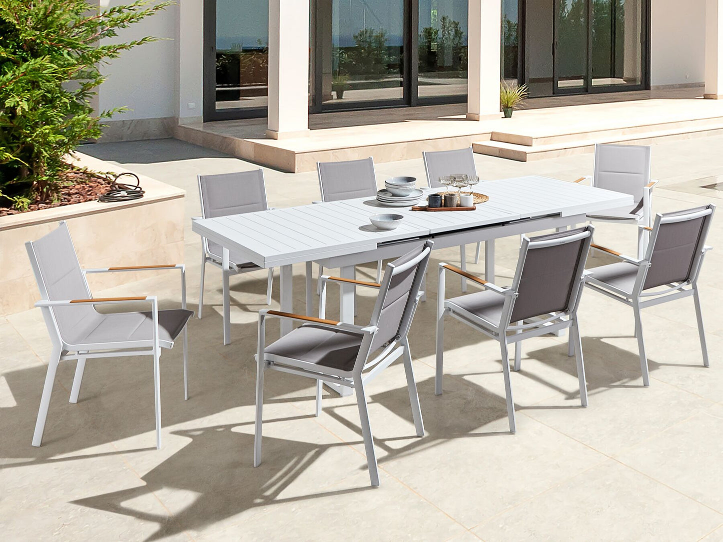 Garden Dining Set 8 Seater VALCANETTO/BUSSETO Metal Grey