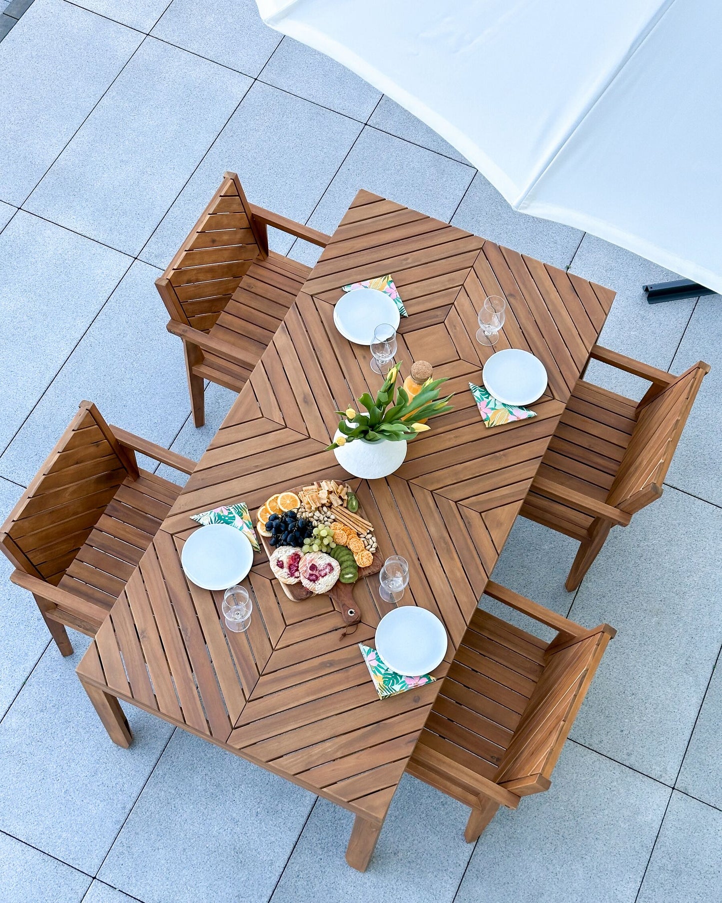 Garden Dining Set 4 Seater BARATTI Acacia Wood Brown