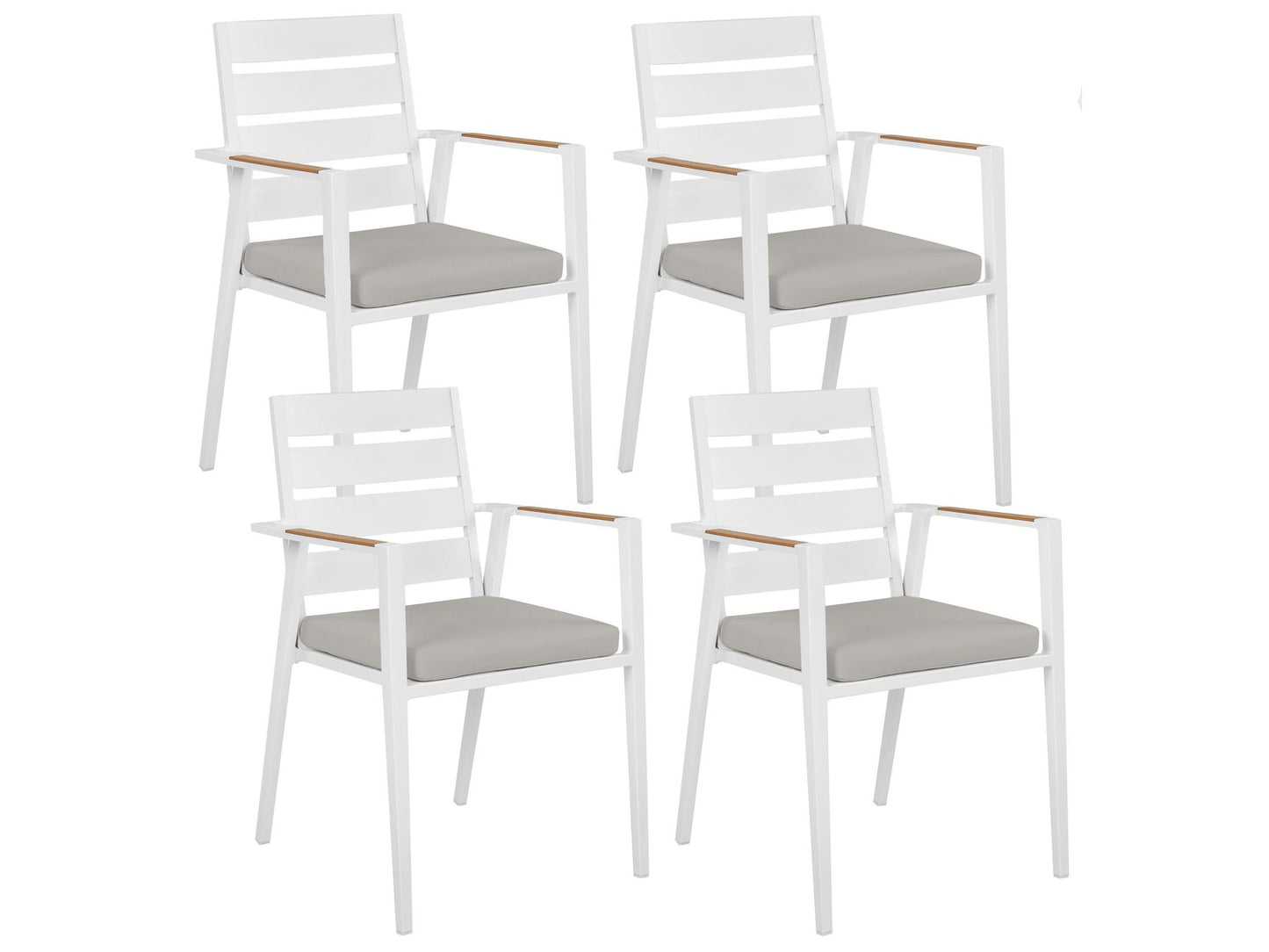 Garden Dining Set 4 Seater MALETTO/TAVIANO with Cushions Metal Marble Effect Grey