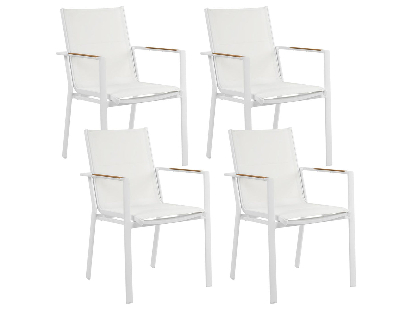 Garden Dining Set 4 Seater MALETTO/BUSSETO Metal White