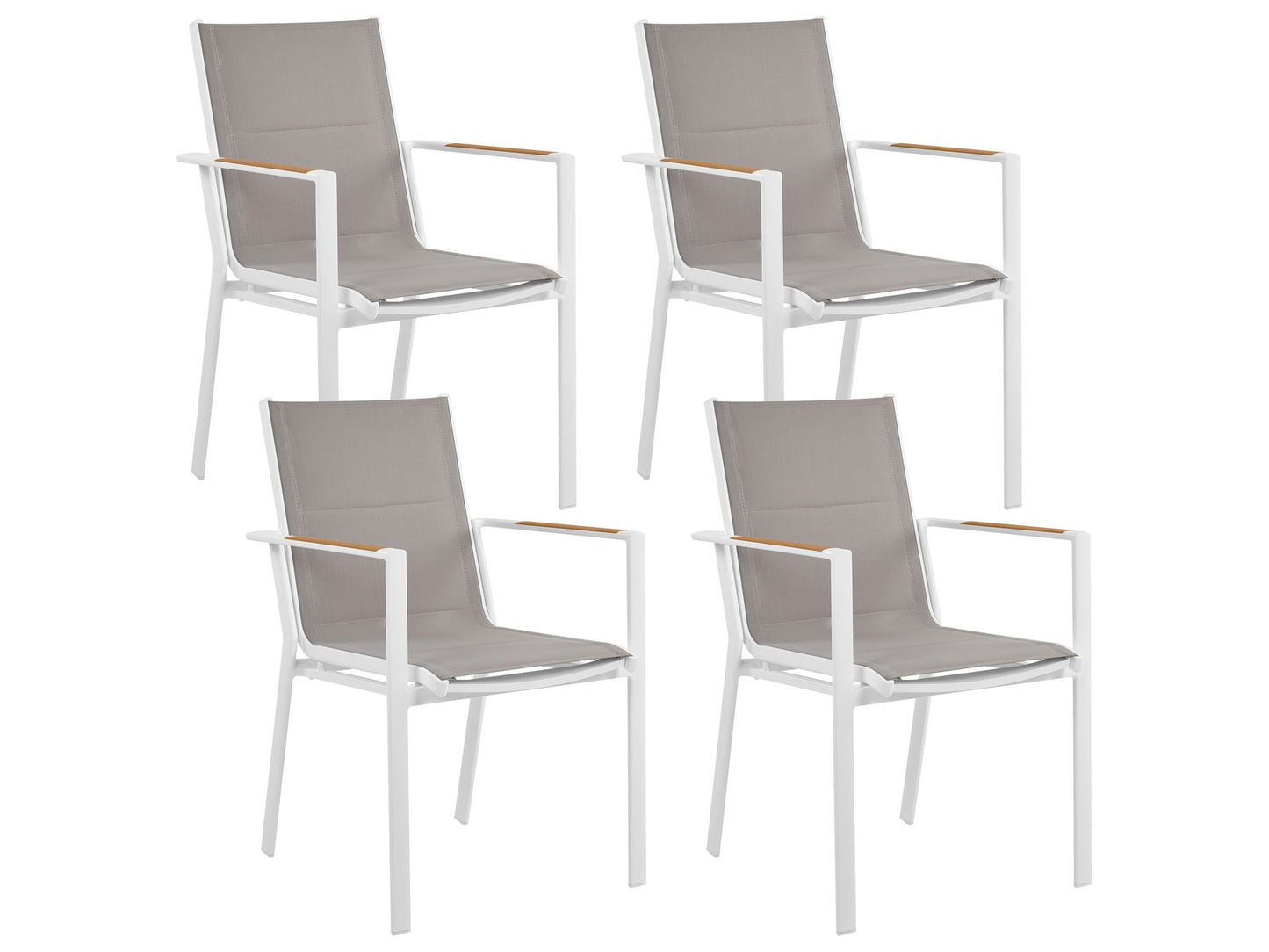 Garden Dining Set 4 Seater MALETTO/BUSSETO Metal Marble Effect Grey