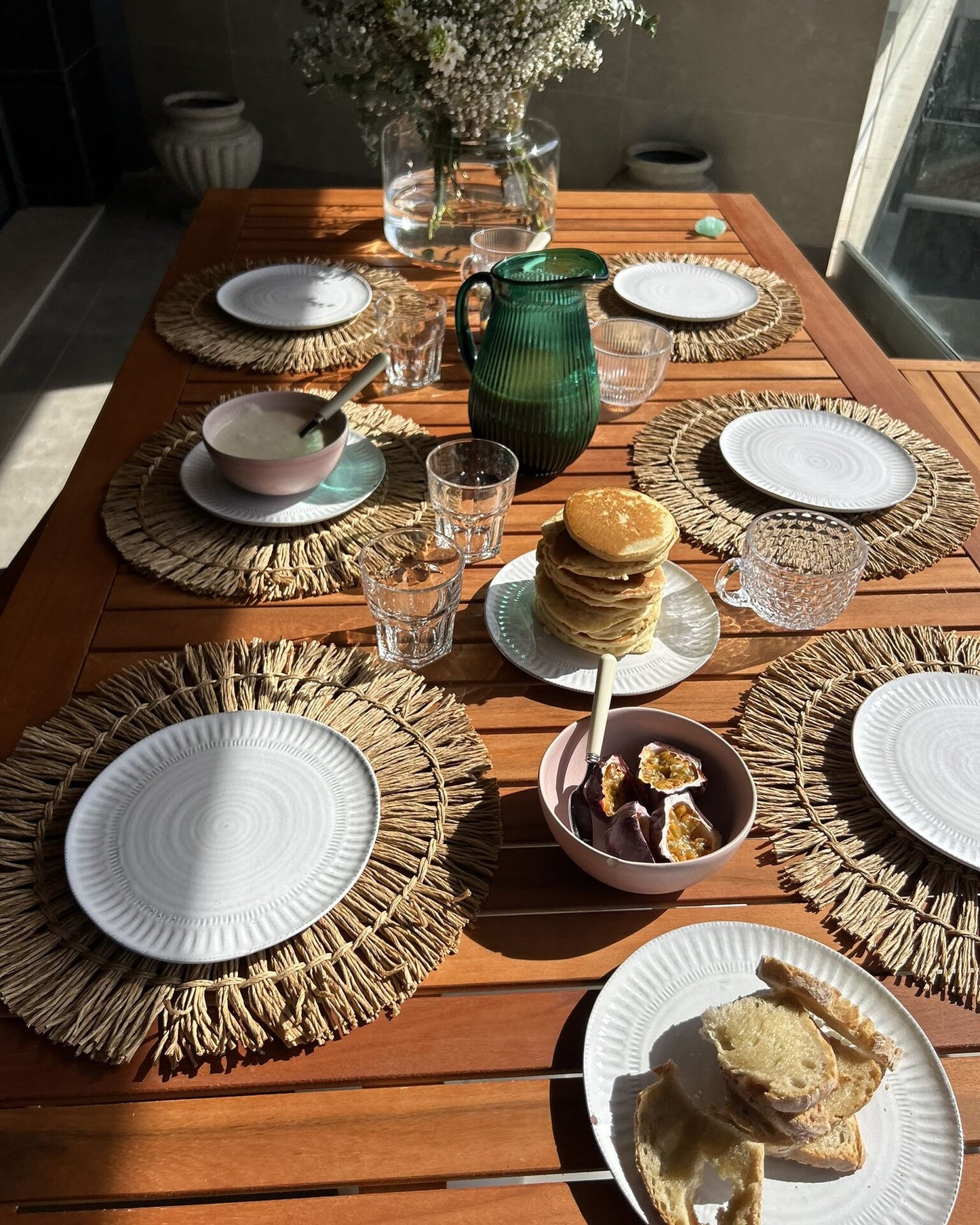 Garden Dining Set with Benches 6 Seater MONSANO Eucalyptus Wood Brown