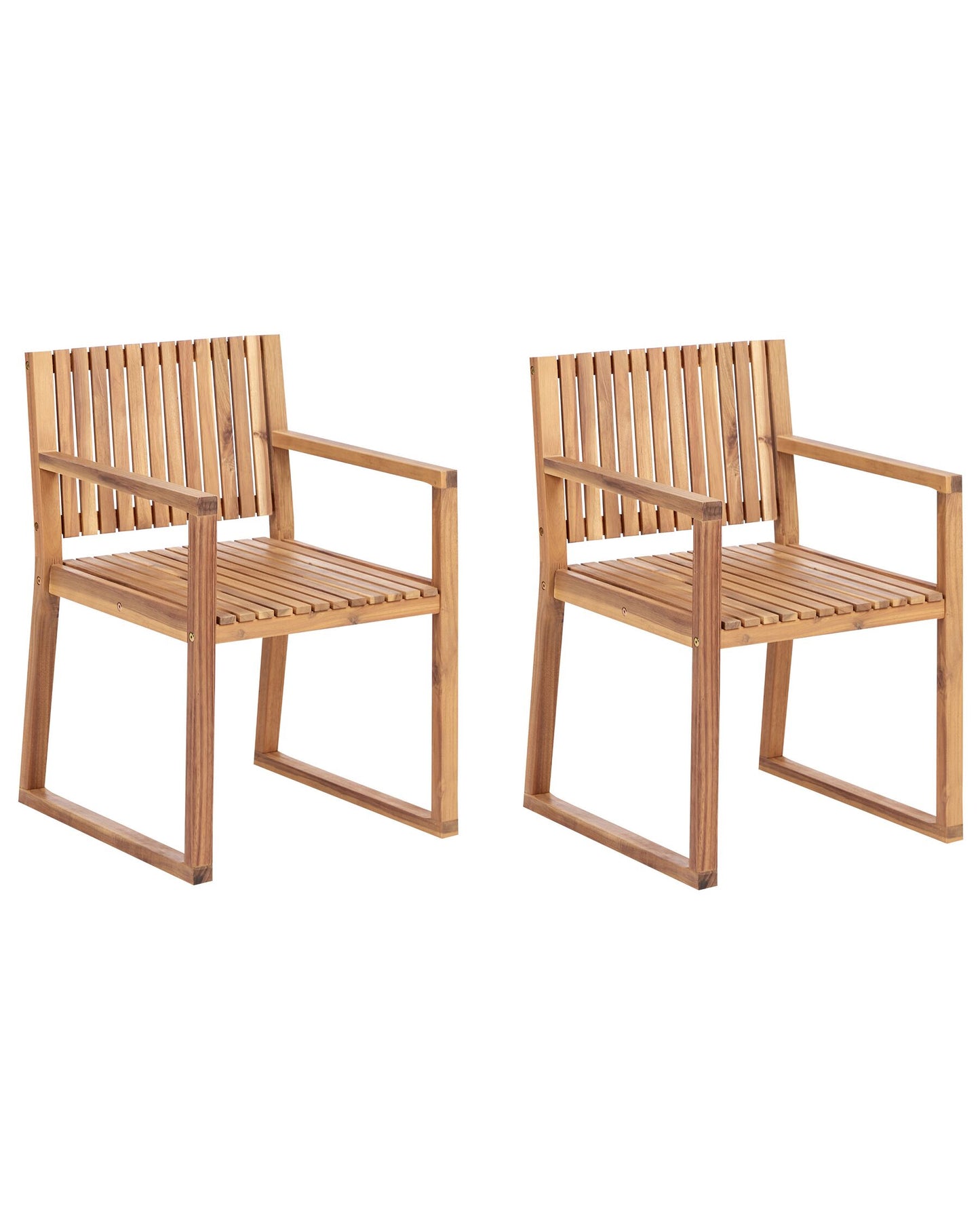 Set of 2 Garden Chairs SASSARI II Certified Acacia Wood Light Brown