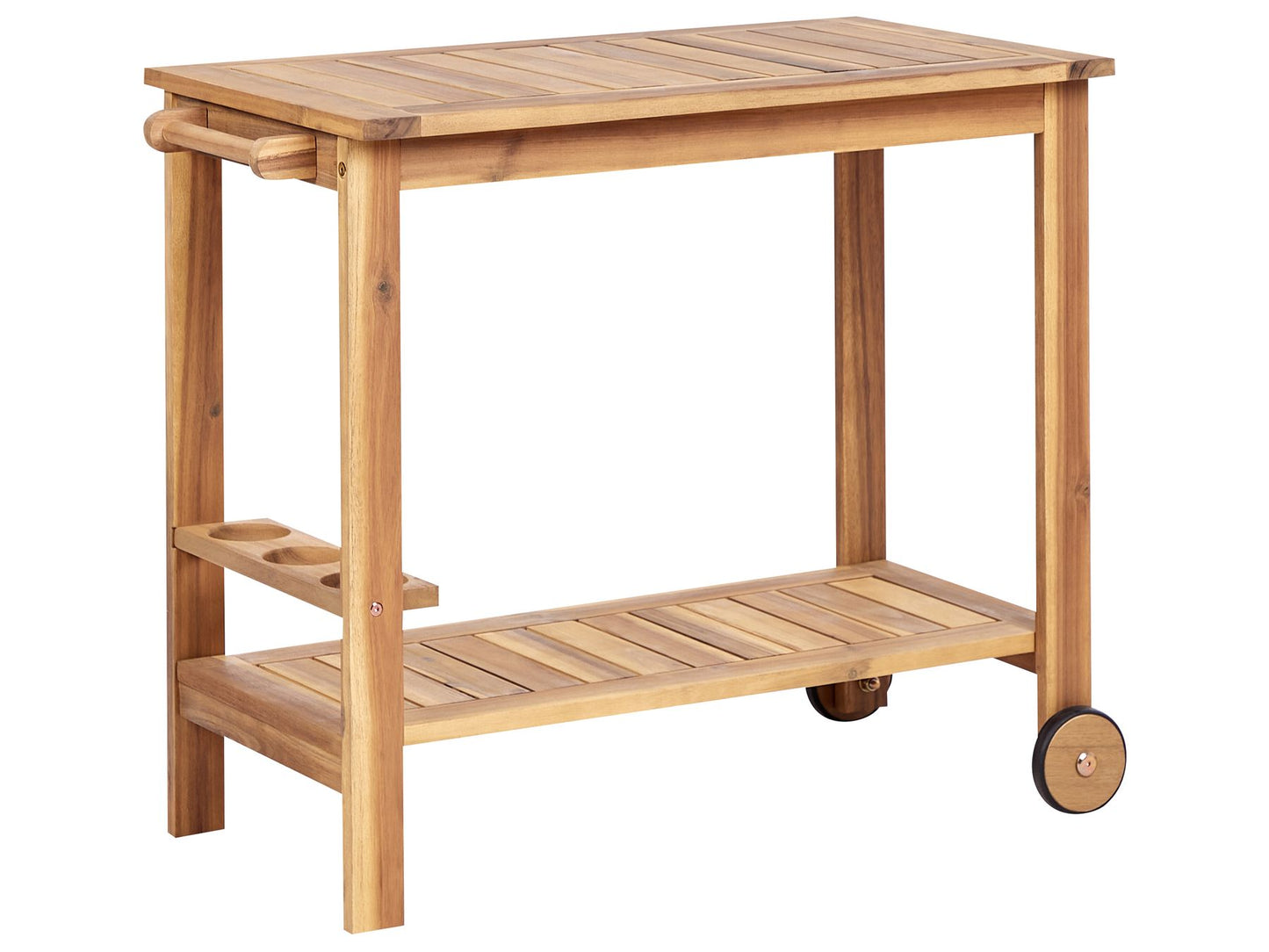 Garden Dining Set with Trolley 6 Seater SASSARI II Certified Acacia Wood Light Brown