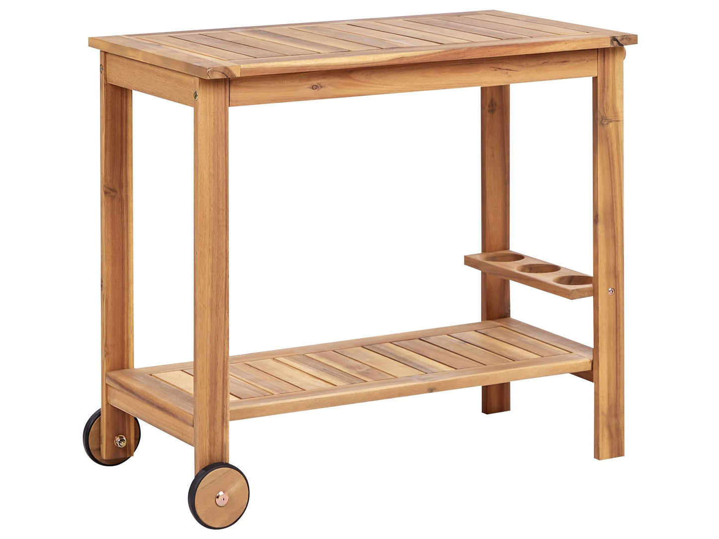 Garden Dining Set with Trolley 6 Seater SASSARI II Certified Acacia Wood Light Brown