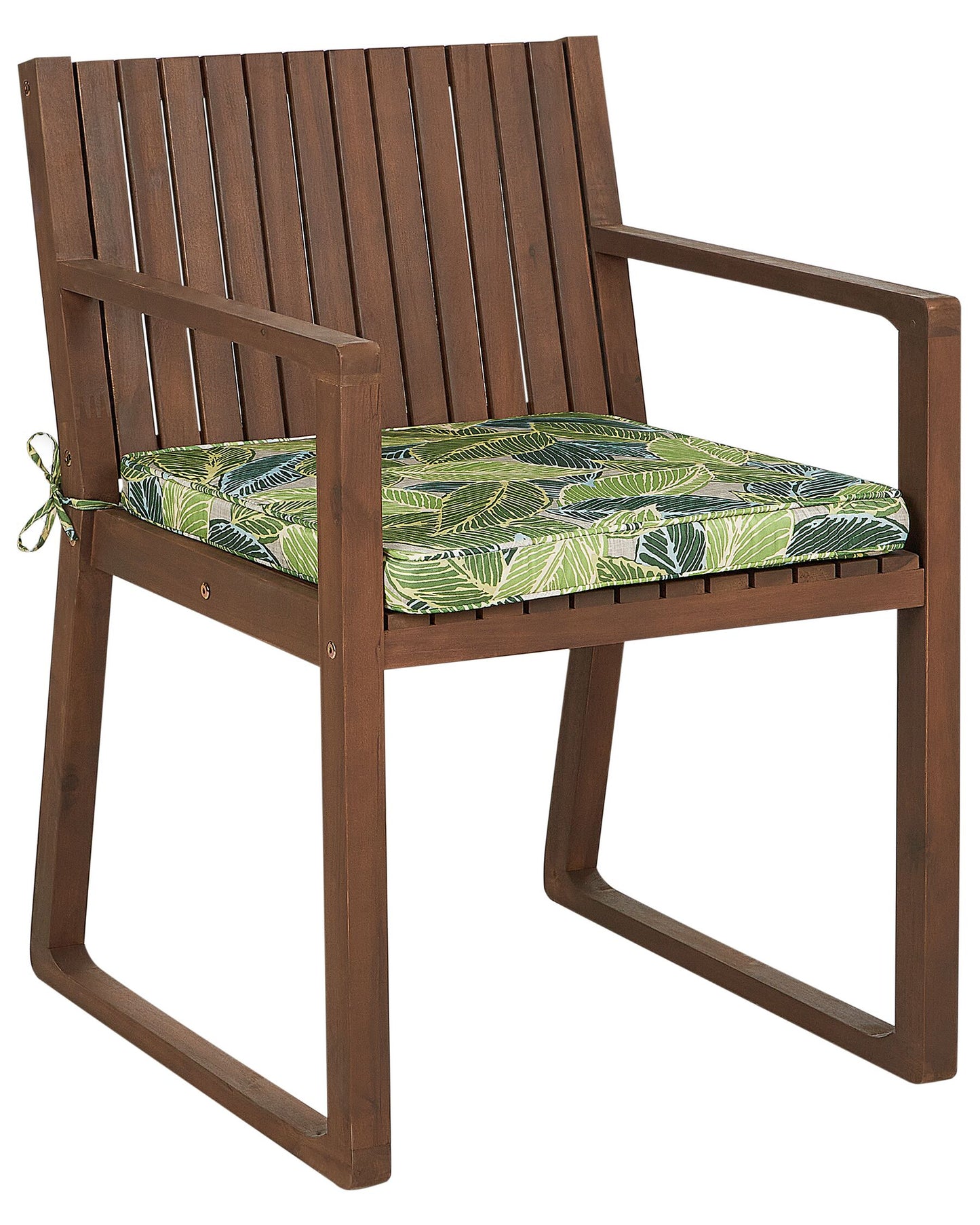 Set of 8 Garden Chairs with Cushions SASSARI Acacia Wood Light Green