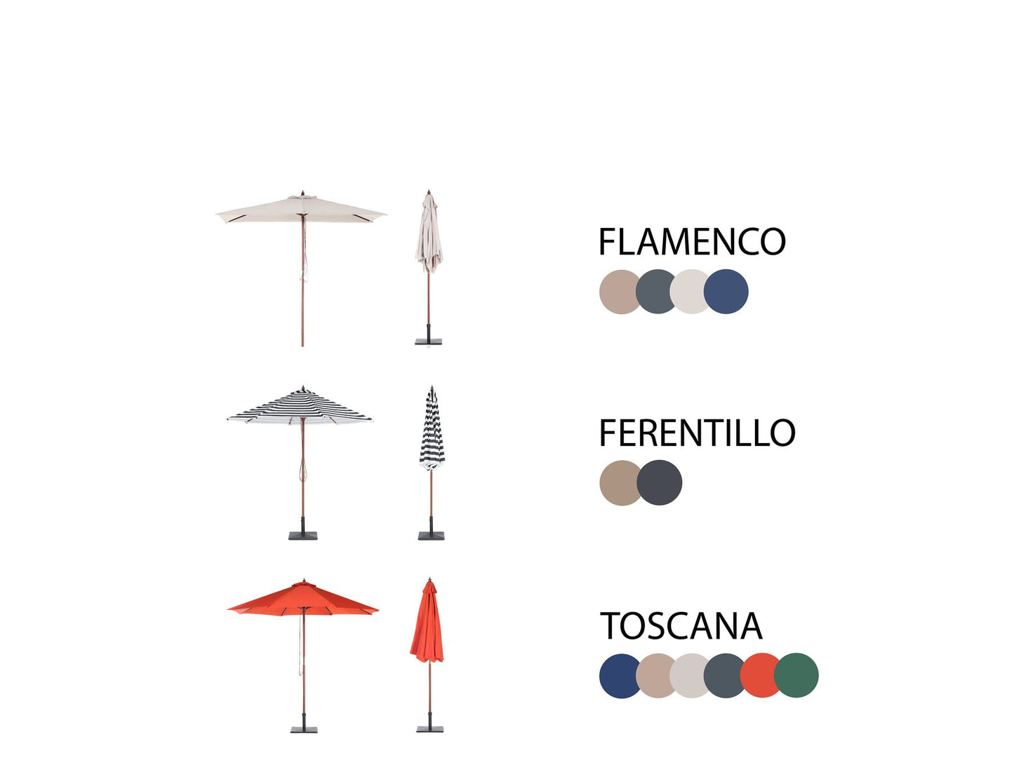 Garden Dining Set 4 Seater AGELLO with Parasol (12 Options) Acacia Wood Brown