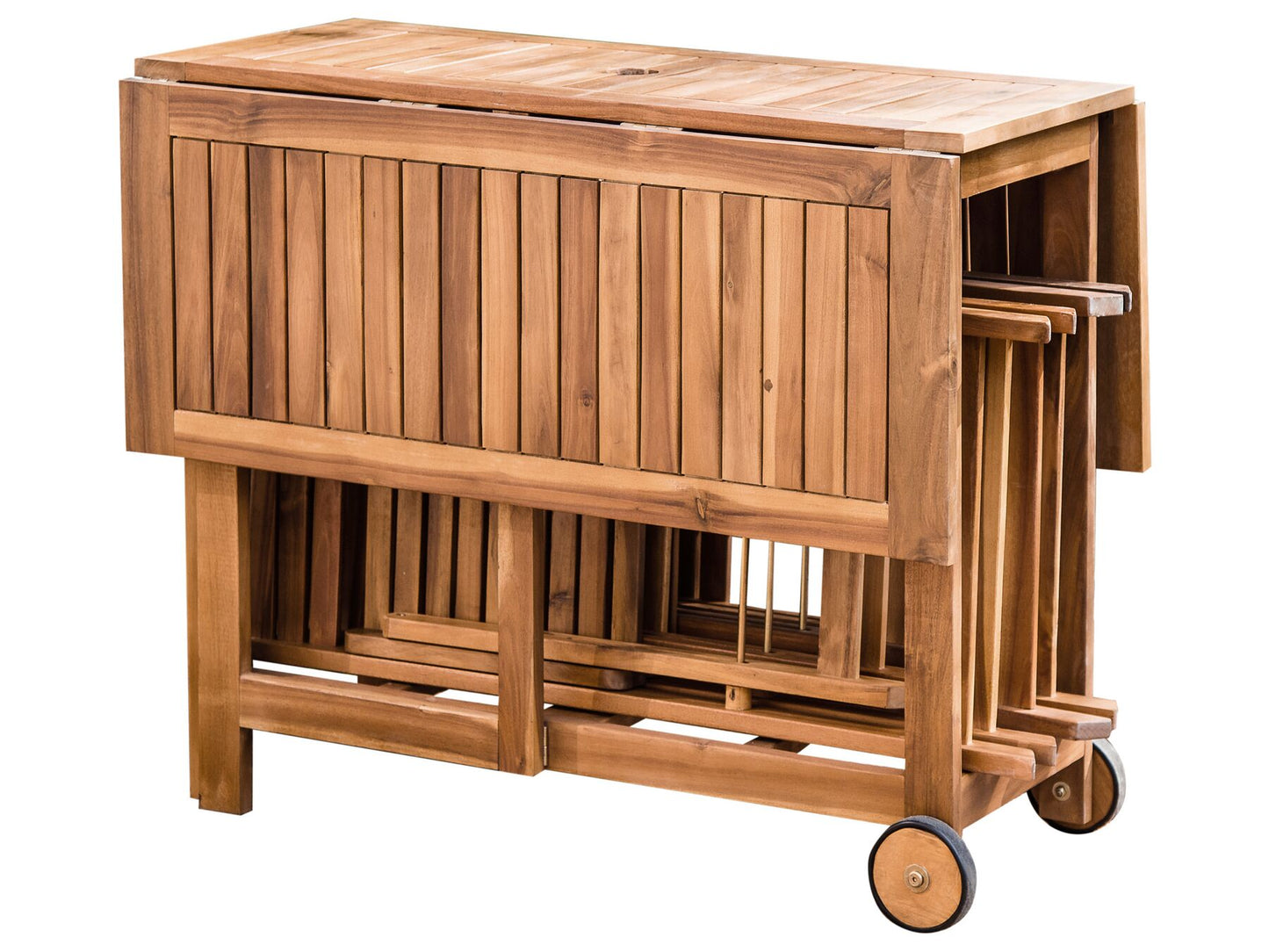 Garden Dining Set 4 Seater FRASSINE Acacia Wood Brown