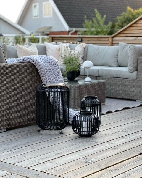 Garden Lounge Set with Table 6 Seater CONTARE Right Hand Modular PE Rattan Taupe