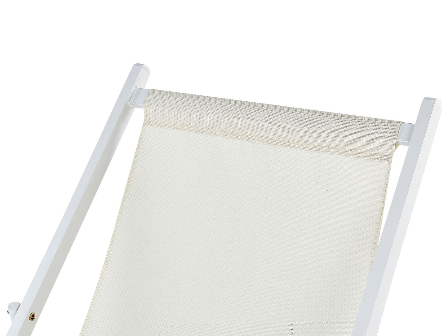 Folding Deck Chair Beige and White LOCRI II