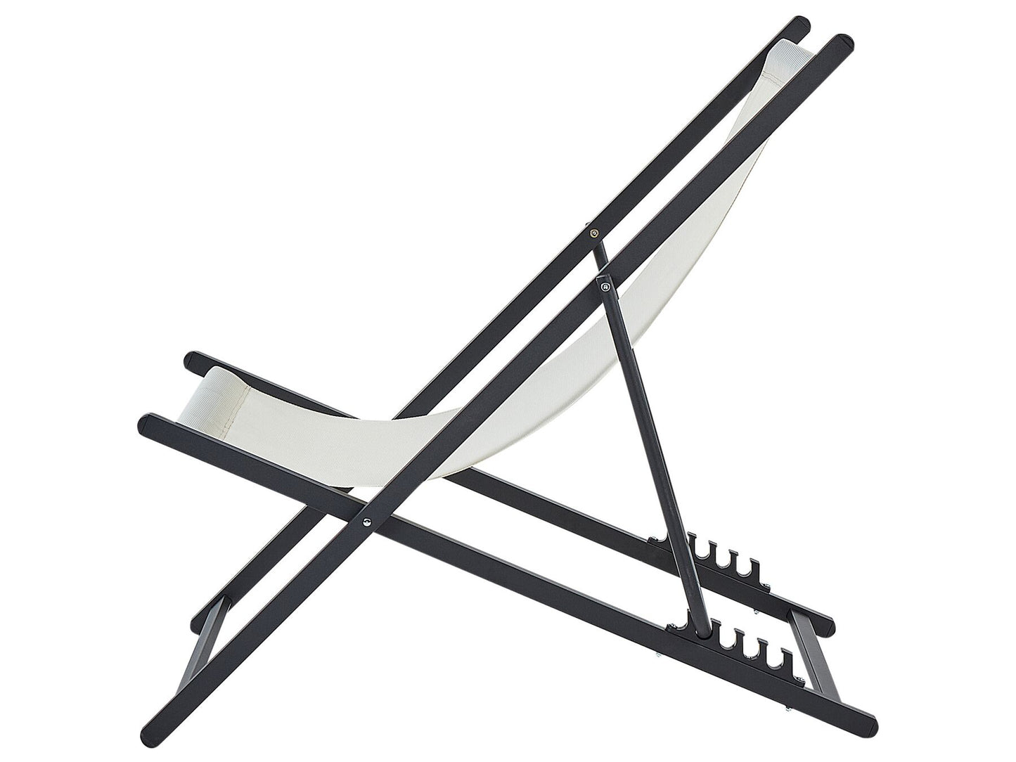 Folding Deck Chair Cream and Black LOCRI II