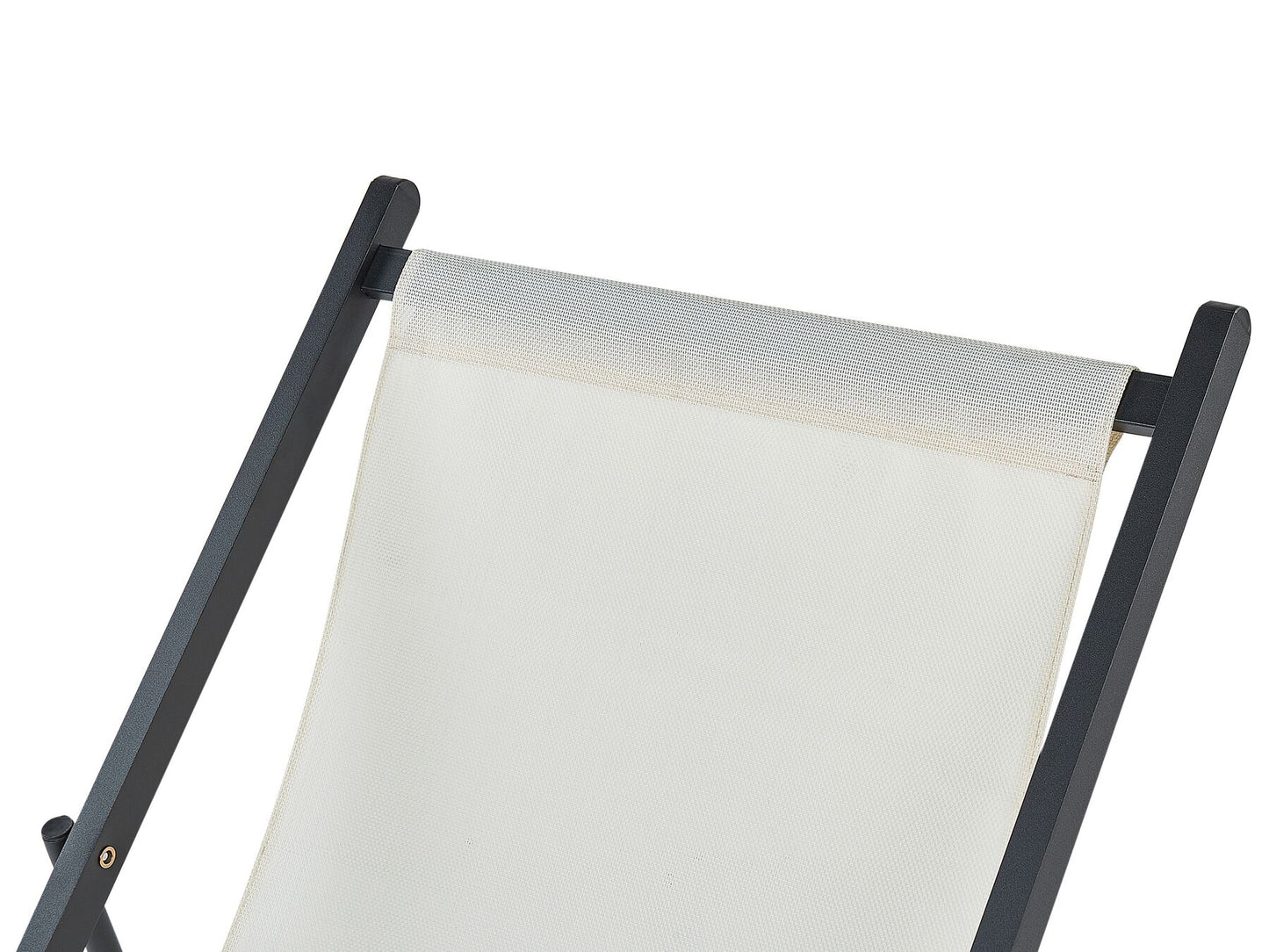 Folding Deck Chair Cream and Black LOCRI II
