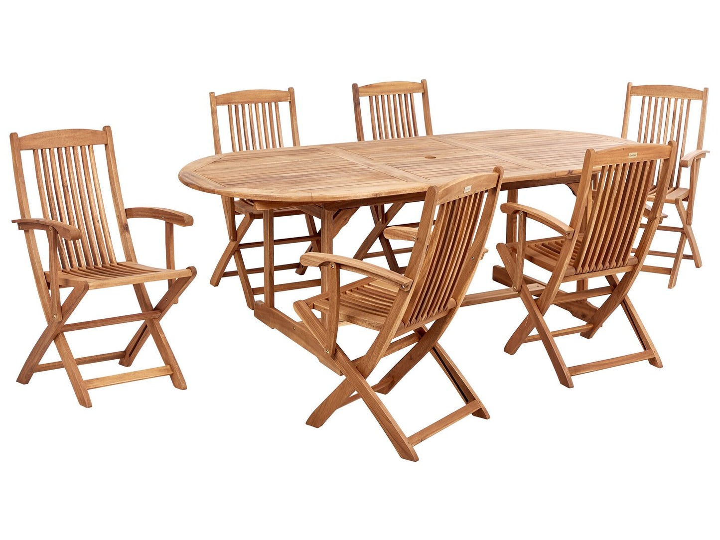 Garden Dining Set 6 Seater MAUI II Acacia Wood Light Brown