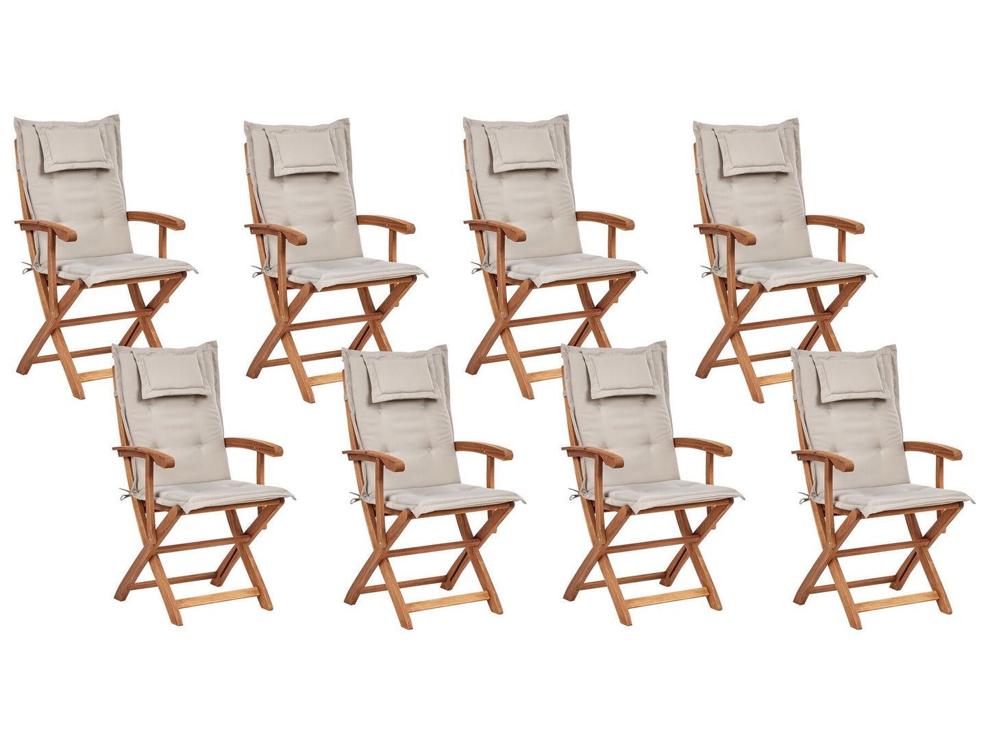 Garden Dining Set 8 Seater MAUI II with Cushions Acacia Wood Taupe