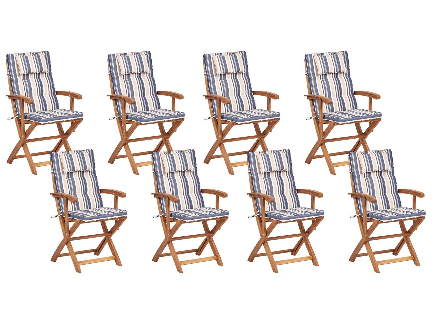 Garden Dining Set 8 Seater MAUI II with Parasol Acacia Wood Multicolour