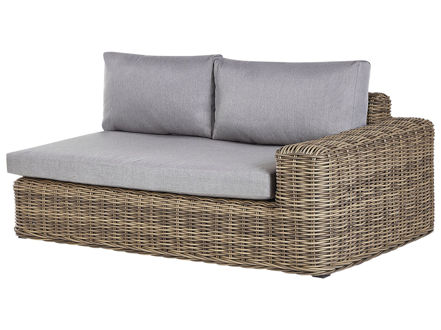 Garden Corner Sofa with Ottoman 6 Seater PALERMO Modular PE Rattan Light Brown