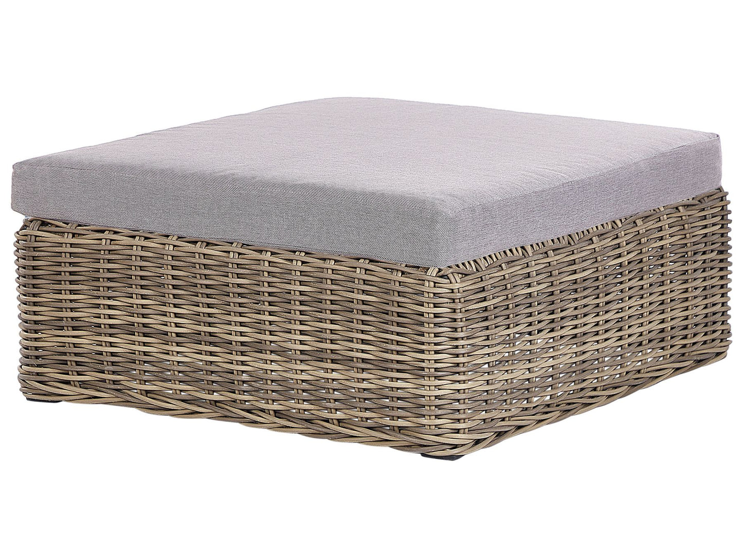 Garden Corner Sofa with Ottoman 6 Seater PALERMO Modular PE Rattan Light Brown