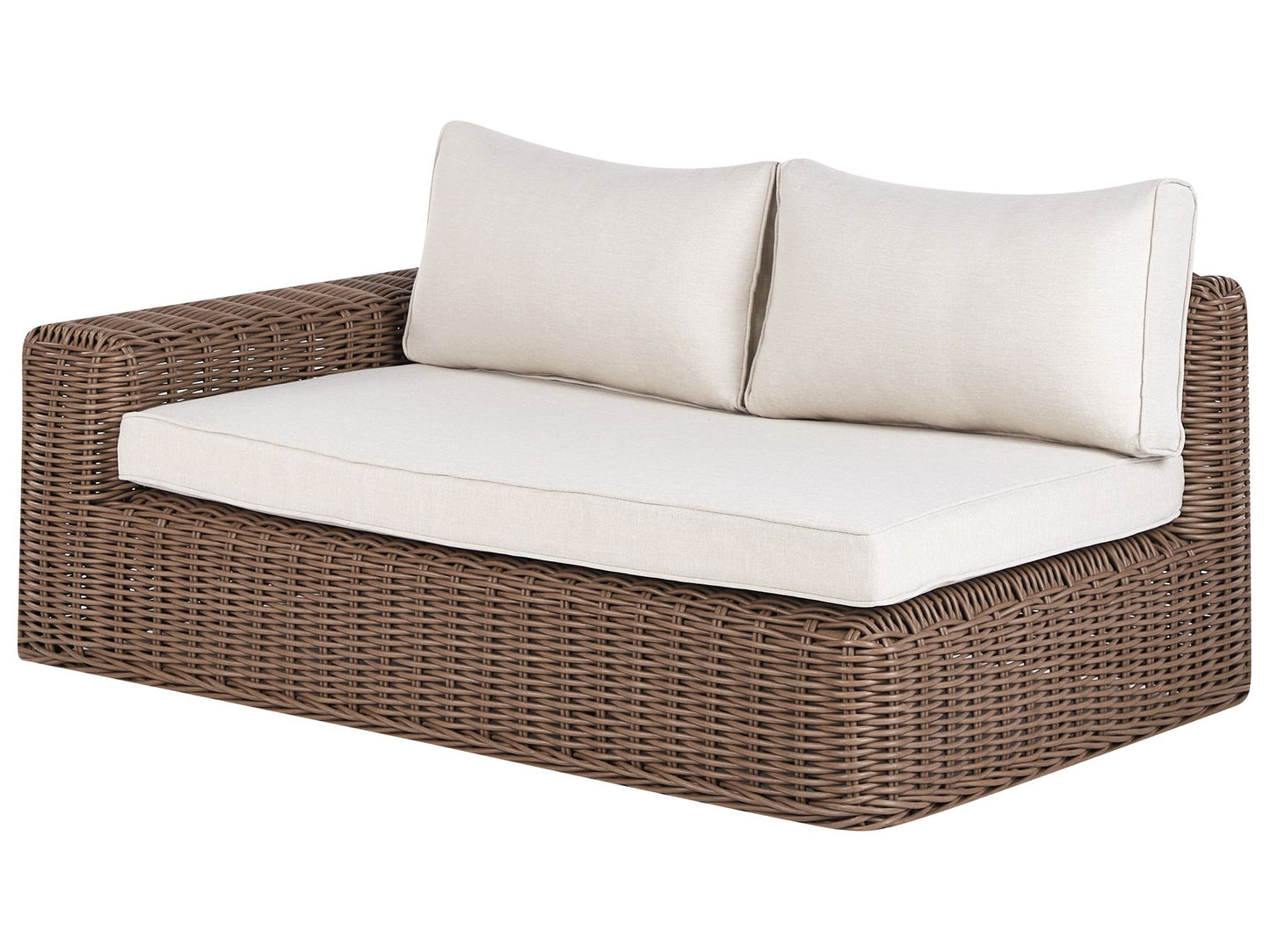 Garden Corner Sofa with Ottoman 6 Seater PALERMO Modular PE Rattan Brown