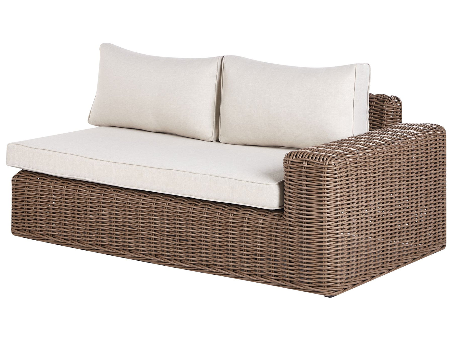 Garden Corner Sofa with Ottoman 6 Seater PALERMO Modular PE Rattan Brown