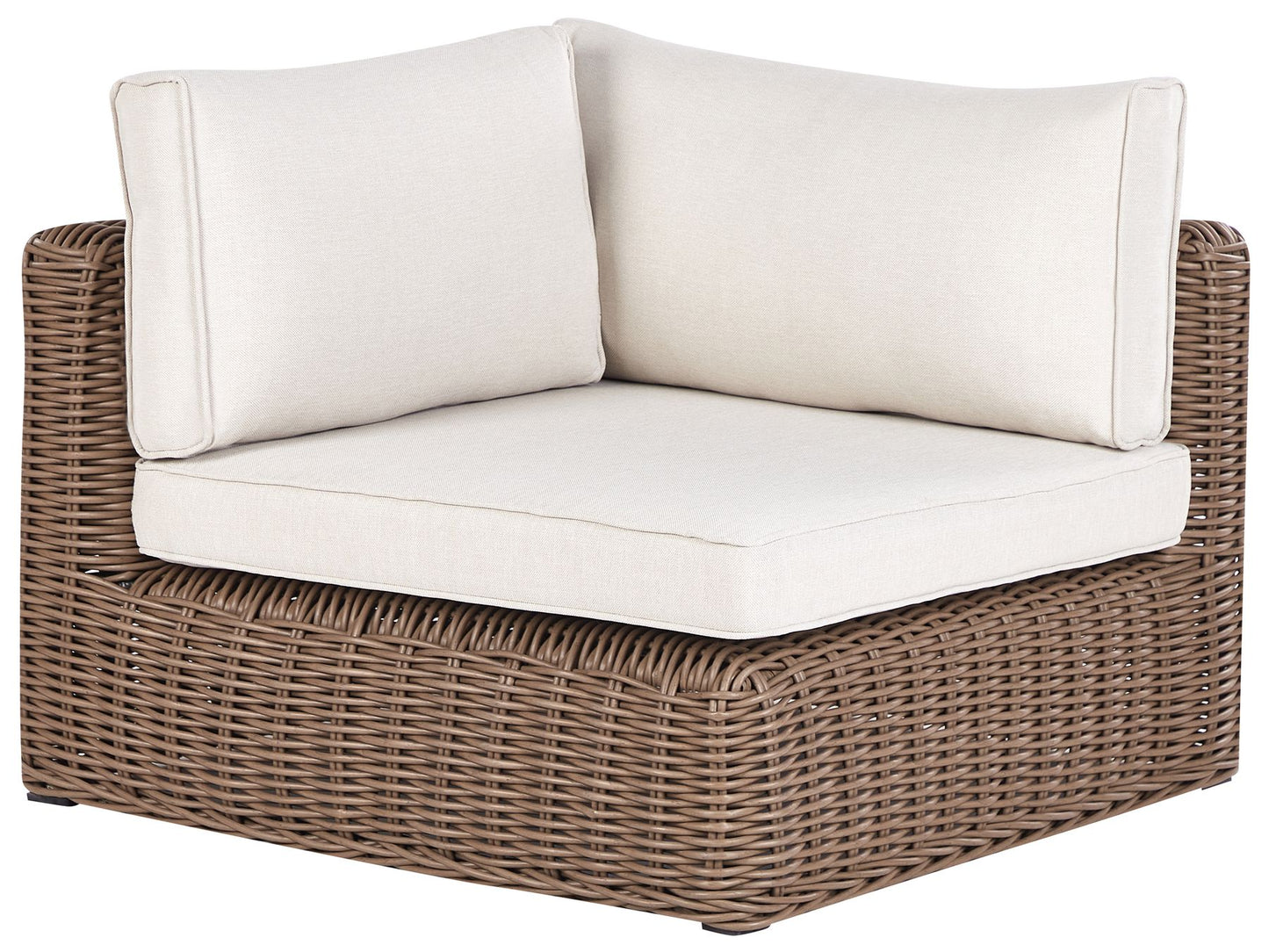 Garden Corner Sofa with Ottoman 6 Seater PALERMO Modular PE Rattan Brown