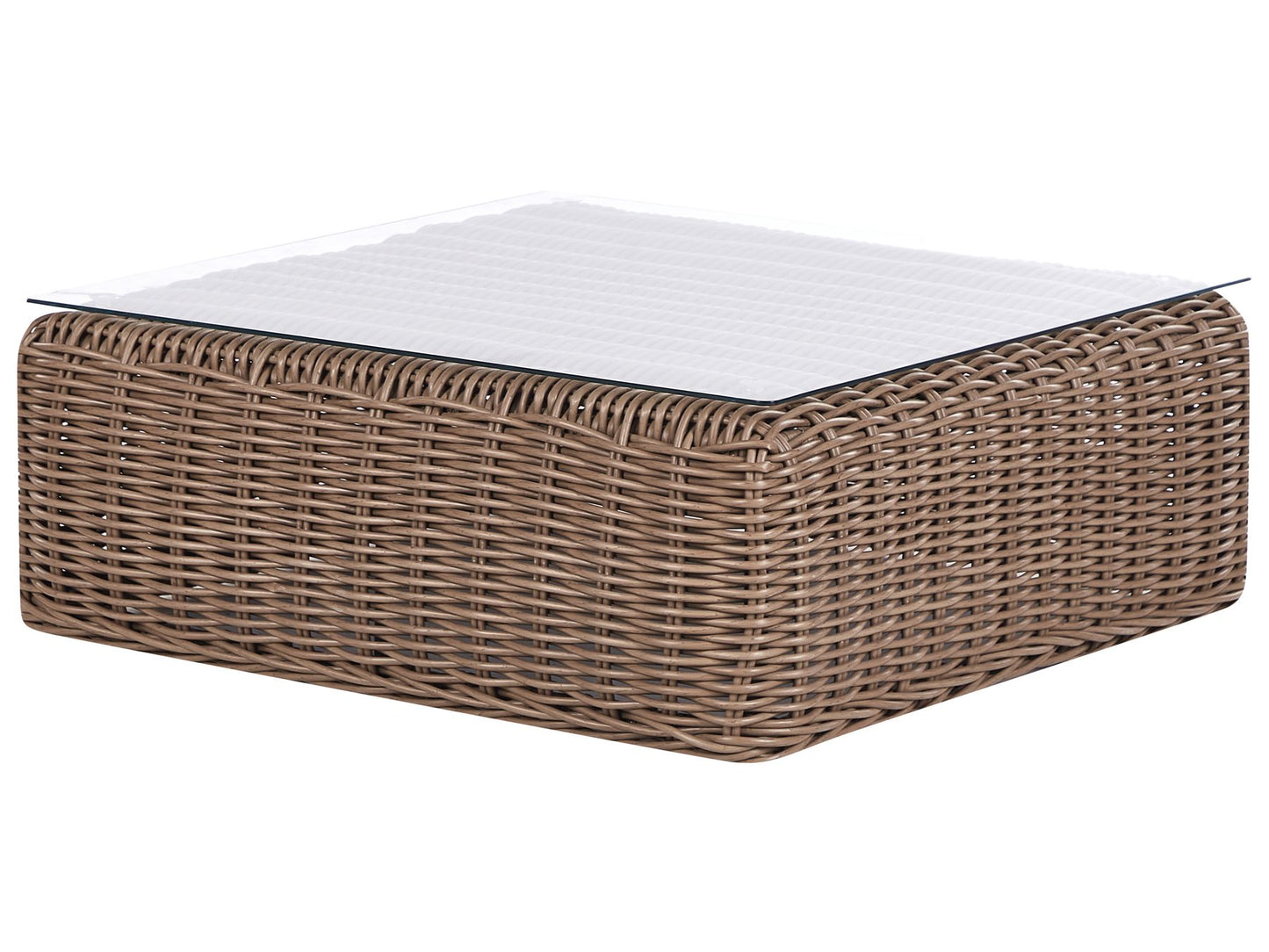 Garden Corner Sofa with Ottoman 6 Seater PALERMO Modular PE Rattan Brown