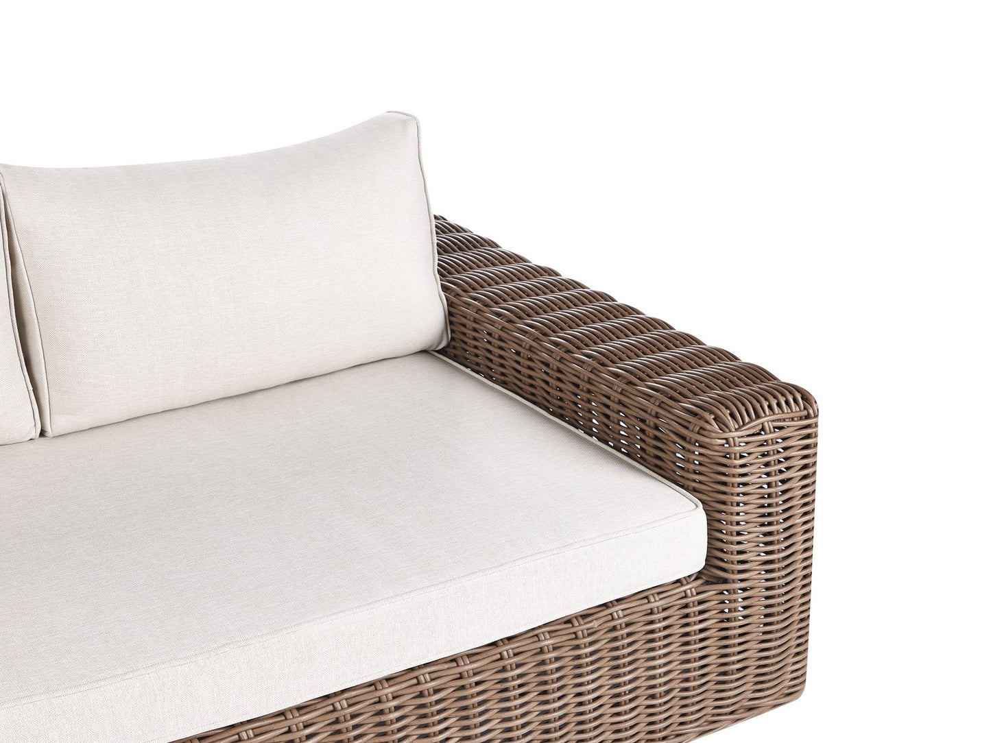 Garden Corner Sofa with Ottoman 6 Seater PALERMO Modular PE Rattan Brown