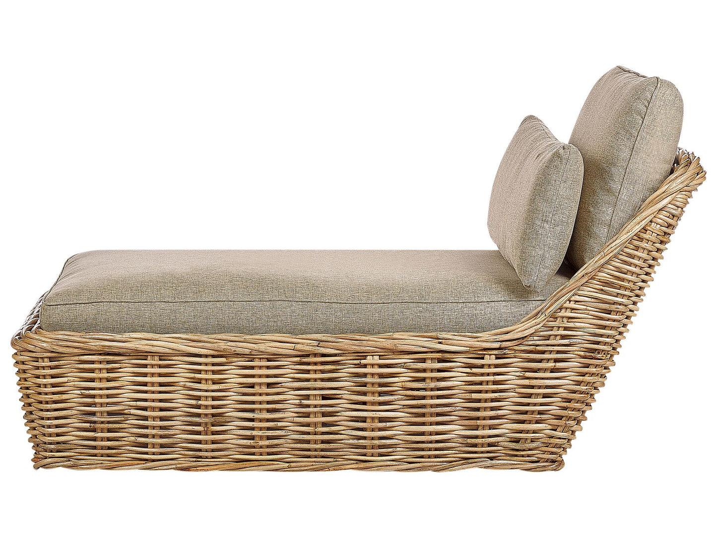 Rattan Sun Lounger with Cushion Taupe BELSITO
