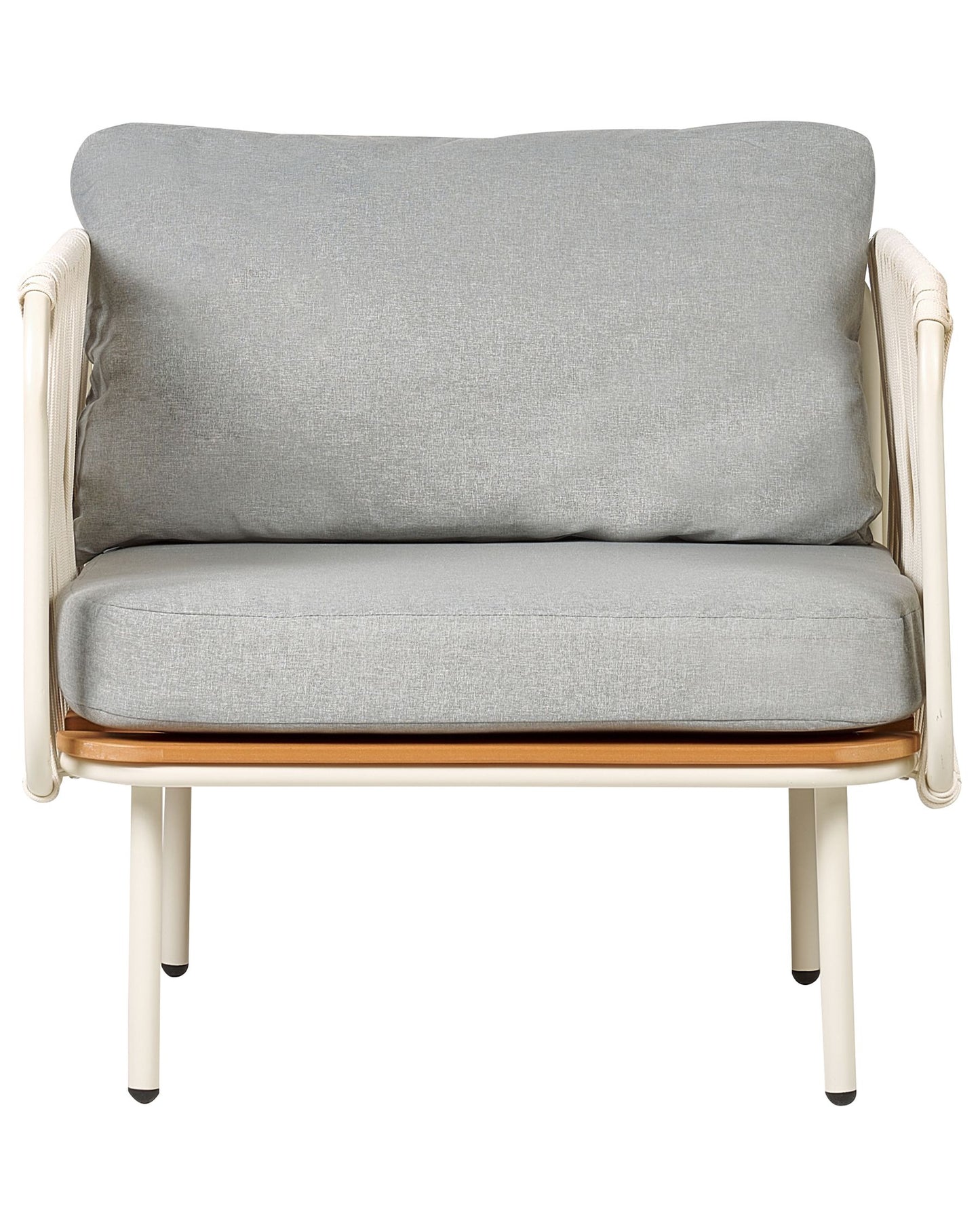 Garden Armchair with Ottoman SENISE Metal Grey