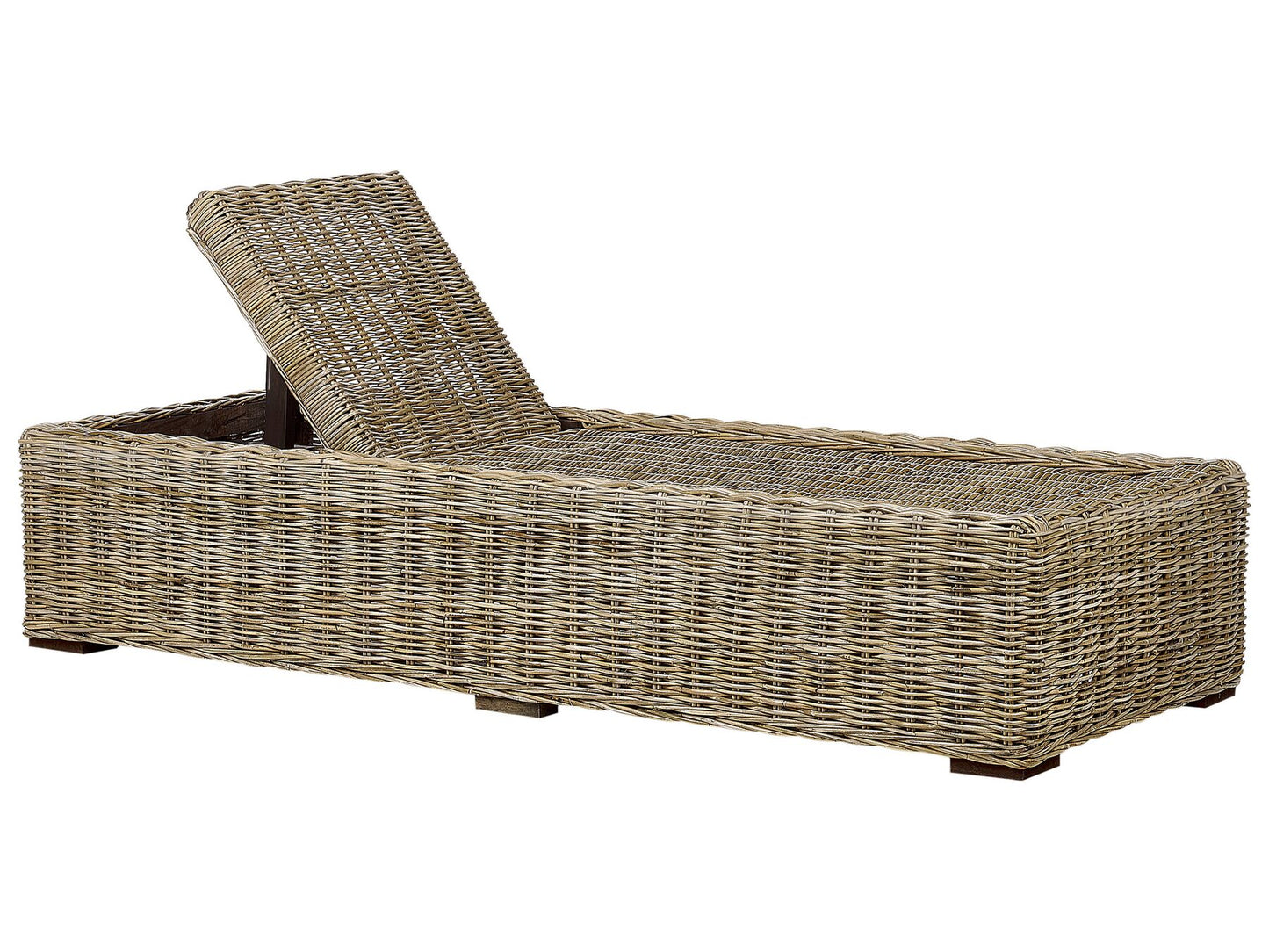 Rattan Sun Lounger with Cushion Taupe PALESE